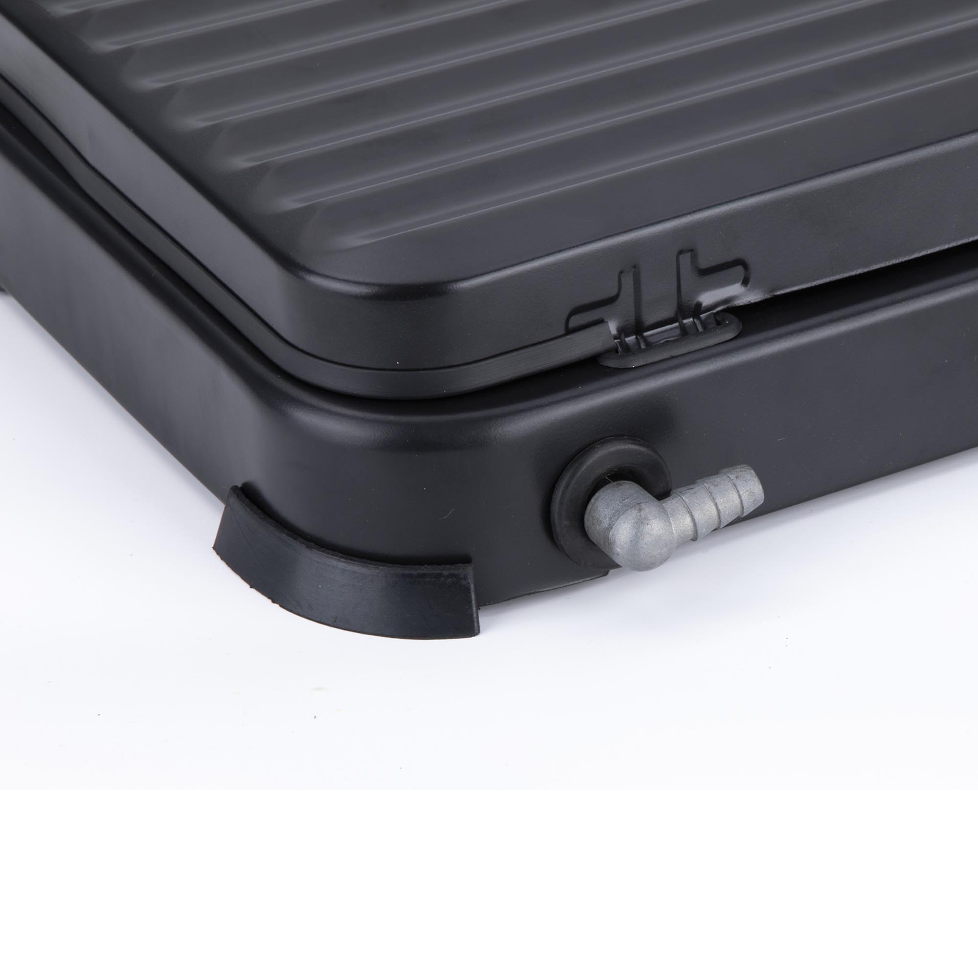 Cocina de gas portátil Jata JECG2702 de 2 fuegos con parrilla con tapa protectora extraíble - Negro Negro-4