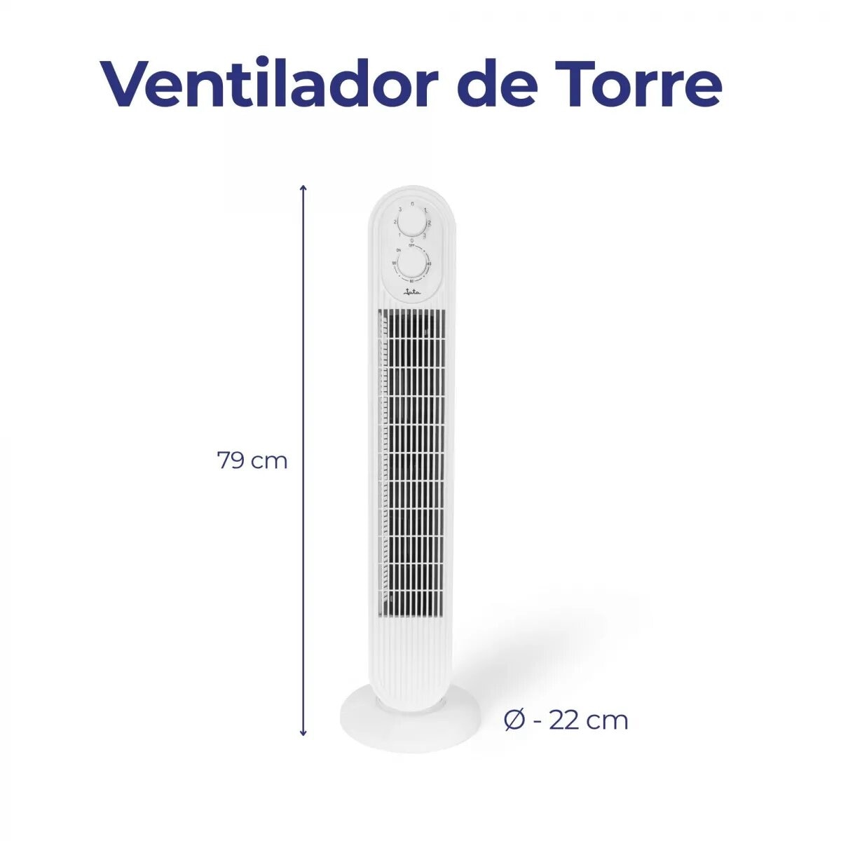 Imagen 3 de Ventilador de torre Jata JVVT3043 con 3 velocidades y temporizador - Blanco Blanco