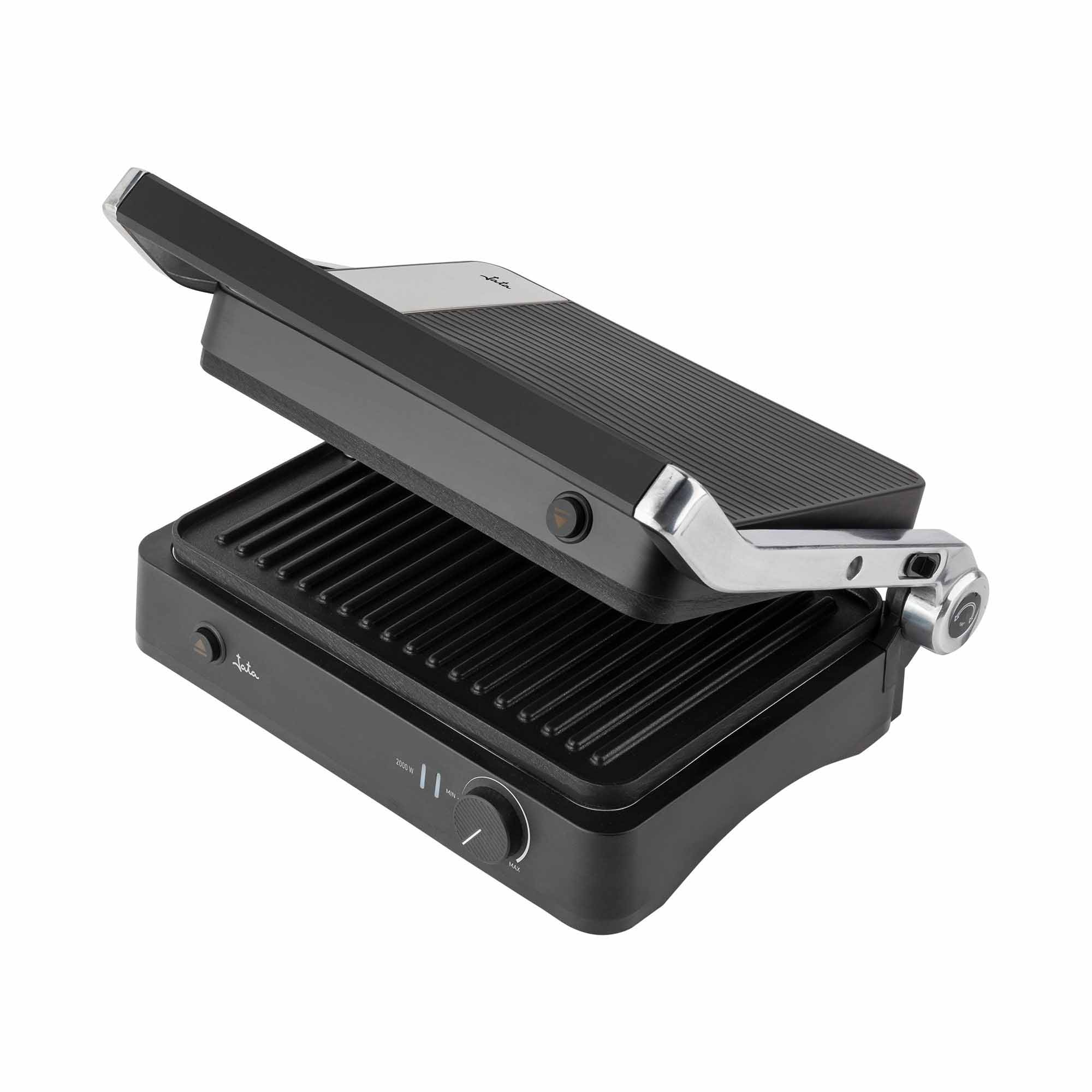 Grill Jata JEGR1450 con placas extraíbles y apertura 180º 2000 W - Gris Gris-2