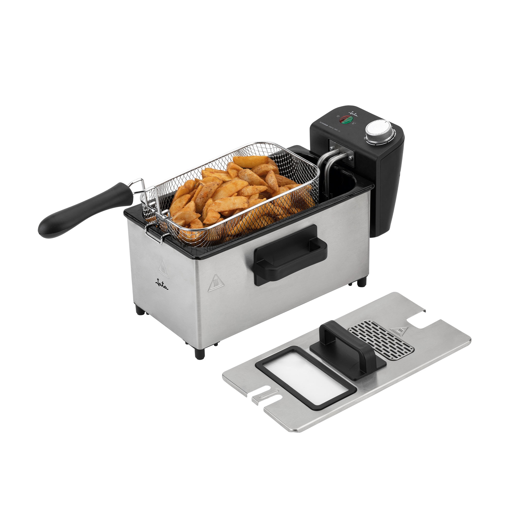 Freidora de aceite Jata JEFR1680 de 3 litros y 2000 W - Gris Gris-1
