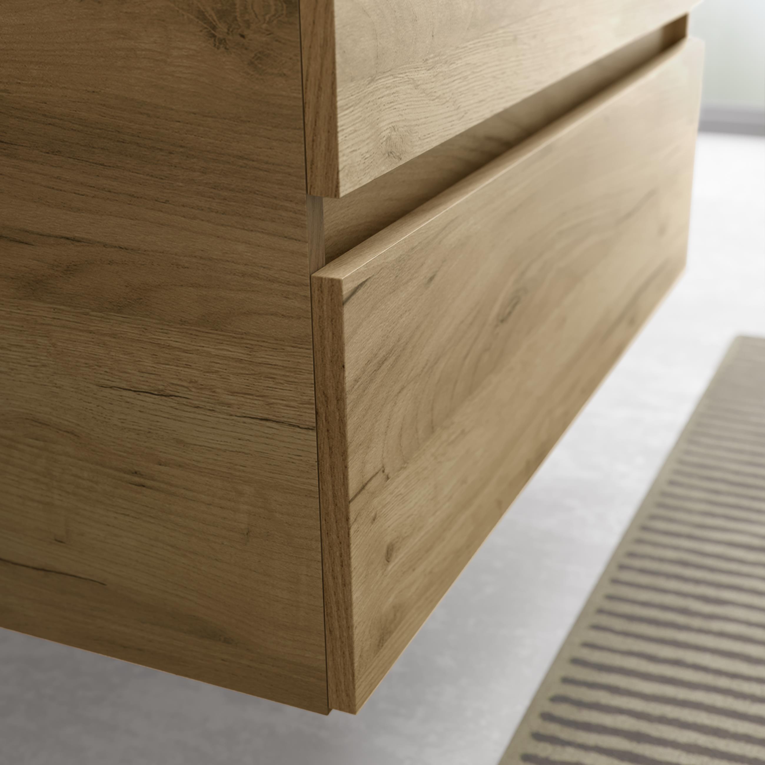 Mueble de baño con 4 cajones y 2 lavabos de porcelana Bequia Salgar - Marrón 120 cm Marrón-5