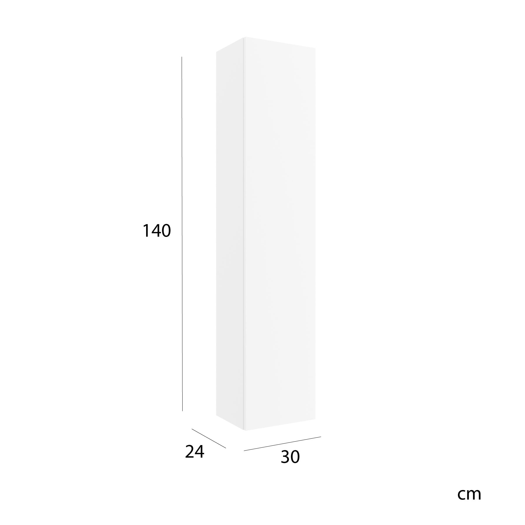Columna de baño suspendida con 1 puerta Bequia Salgar - Blanco 140 cm Blanco-3