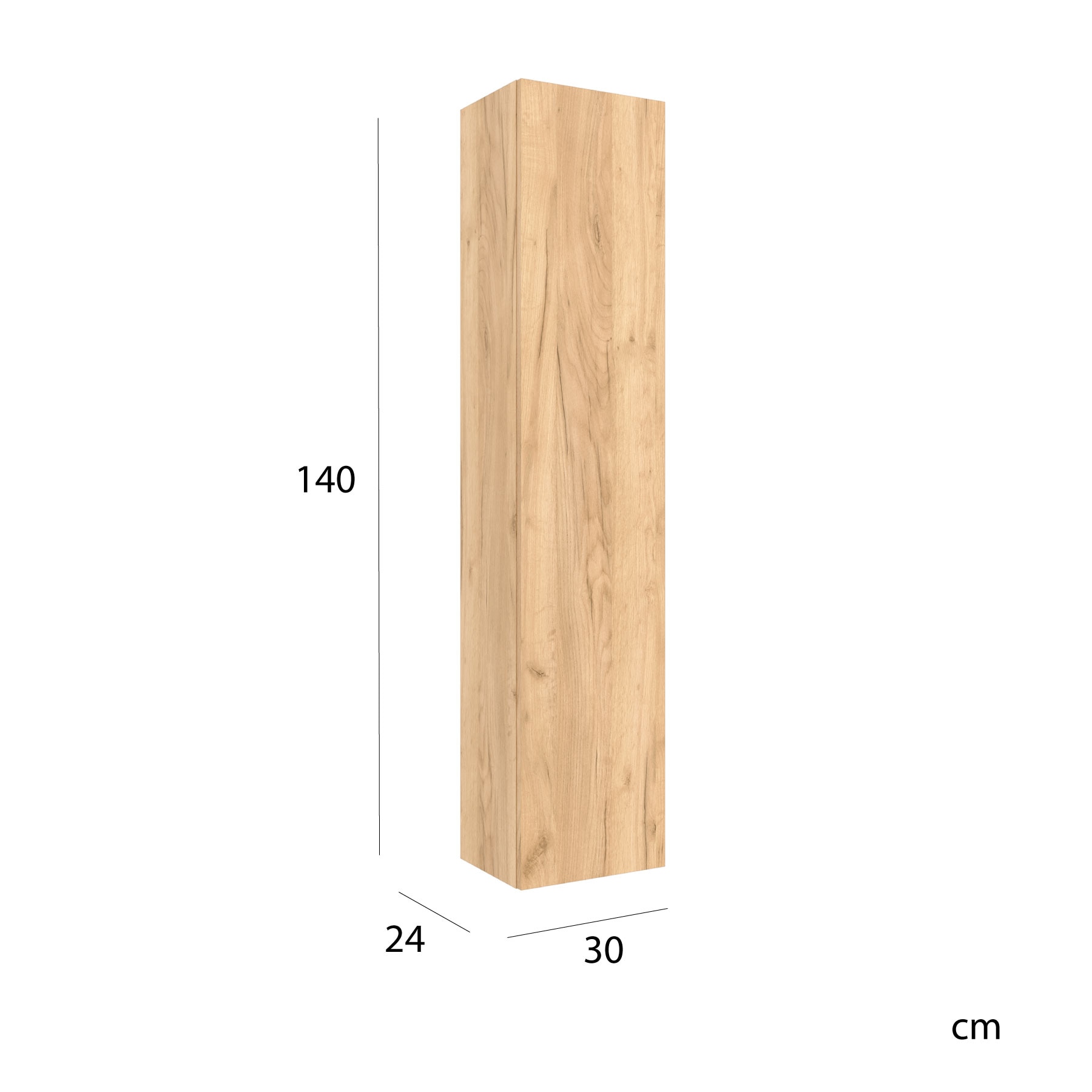 Columna de baño suspendida con 1 puerta Bequia Salgar - Roble 140 cm Roble-3