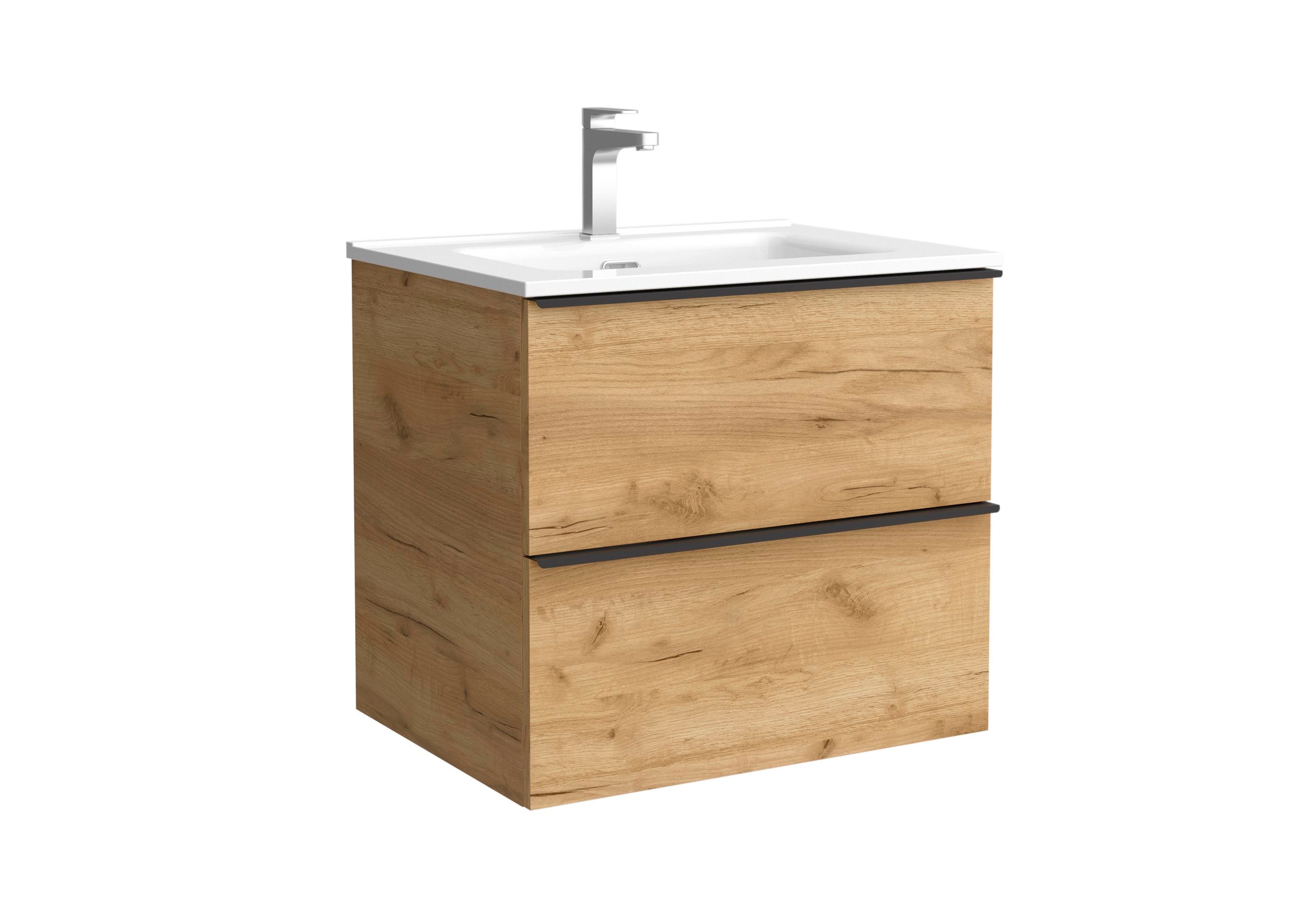 Salgar - Mueble de baño con 2 cajones tirador de pestaña y Lavabo de porcelana Nabua Salgar.