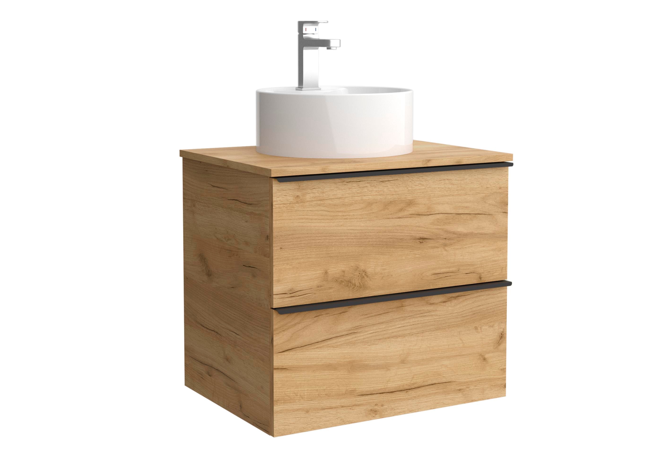 Salgar - Mueble de baño con 2 cajones tirador de pestaña y lavabo sobre encimera Nabua Salgar.