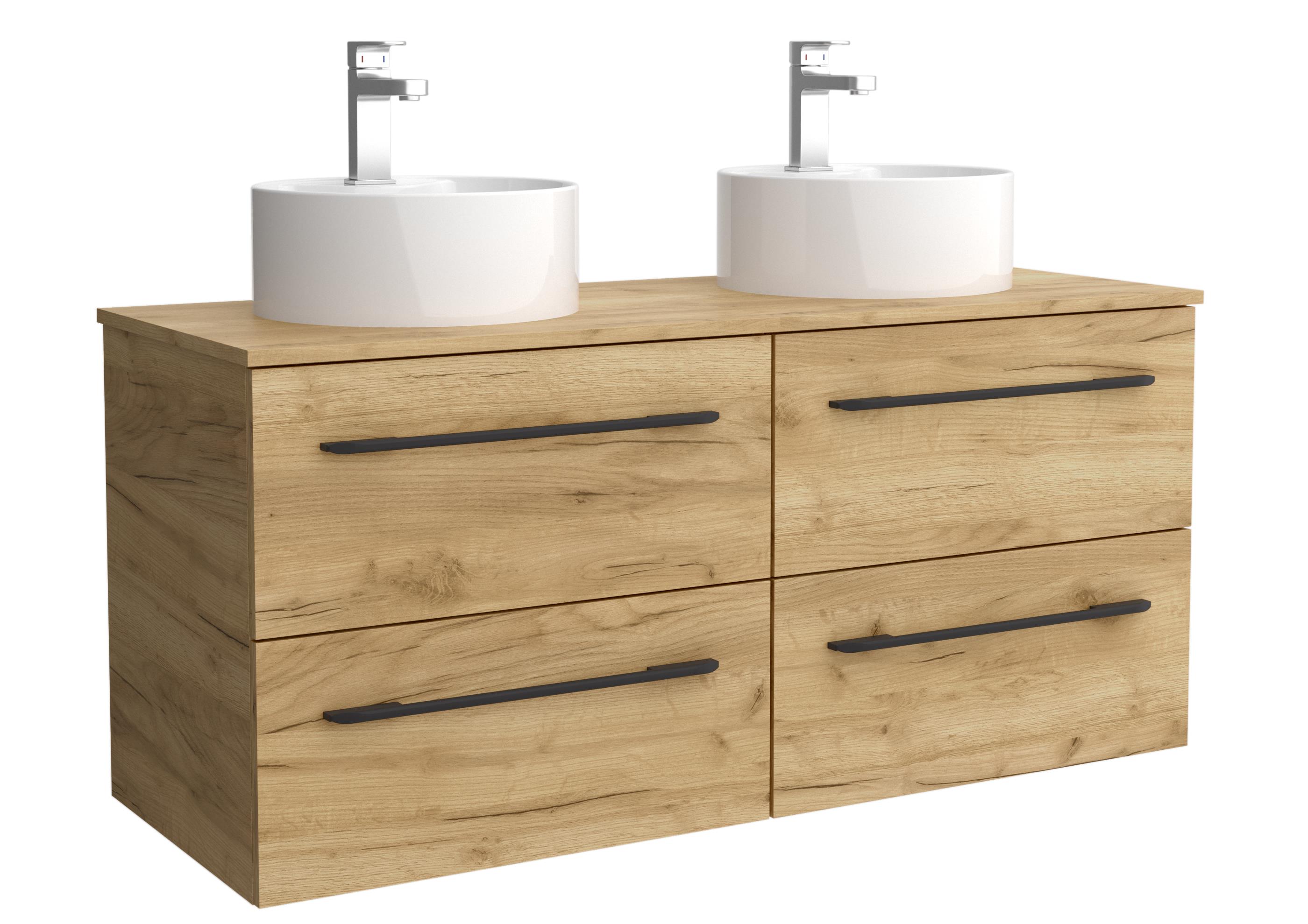 Imagen 1 de Mueble de baño con 4 cajones y Lavabo sobre encimera Morai Salgar - Marrón 120 cm Marrón