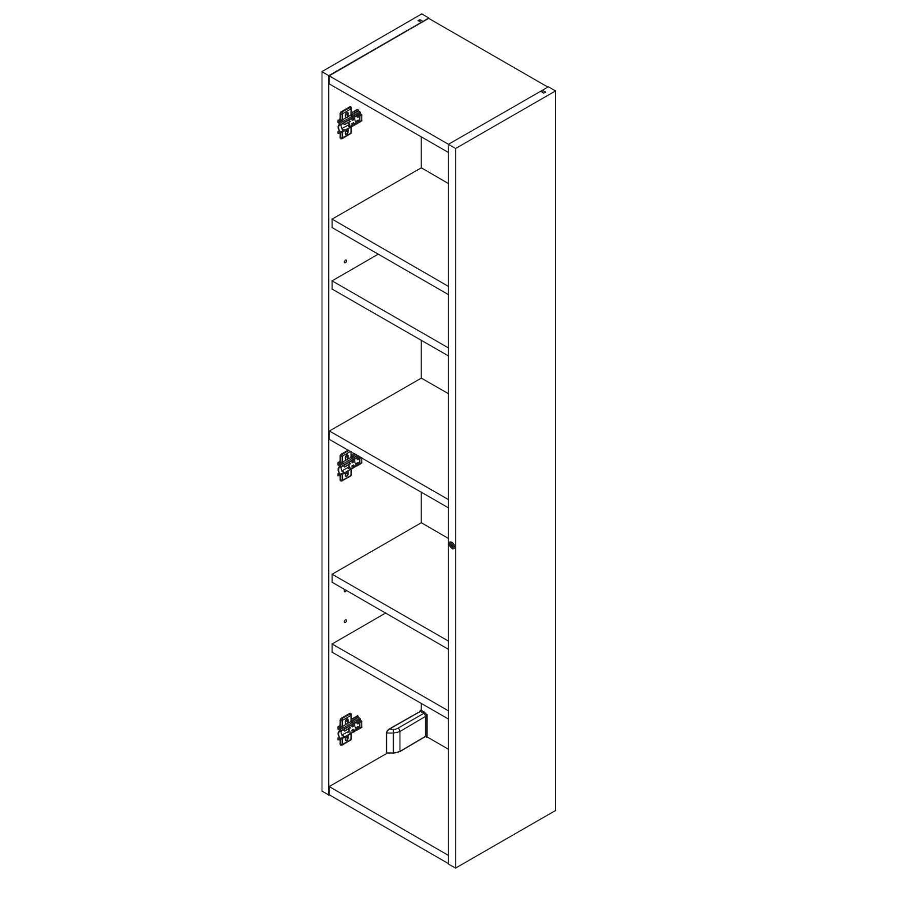 Columna de baño suspendida con 1 puerta Bequia Salgar - Nogal 140 cm Nogal-4
