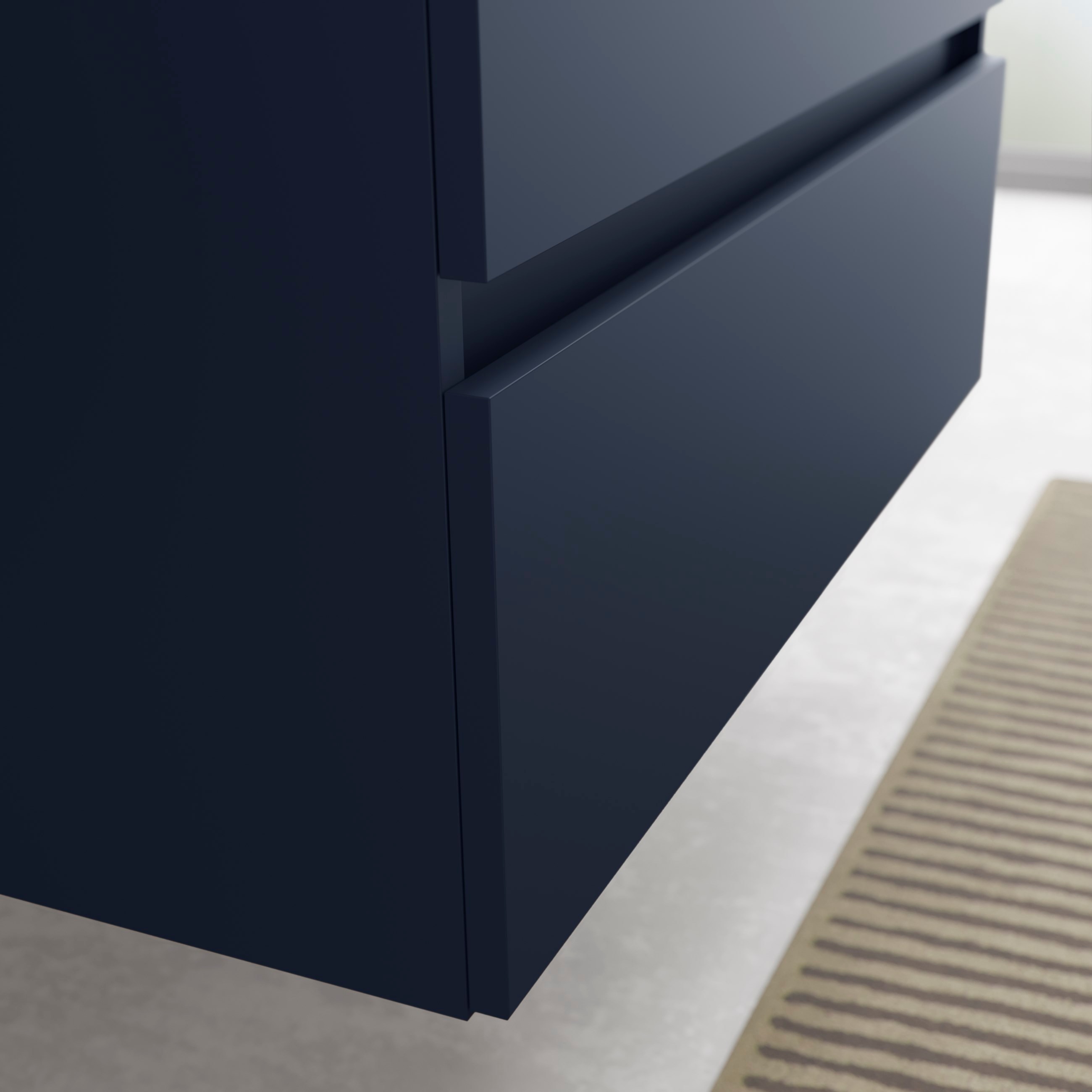 Mueble de baño Bequia con Encimera con Lavabo posar - Azul 60 cm Azul-4