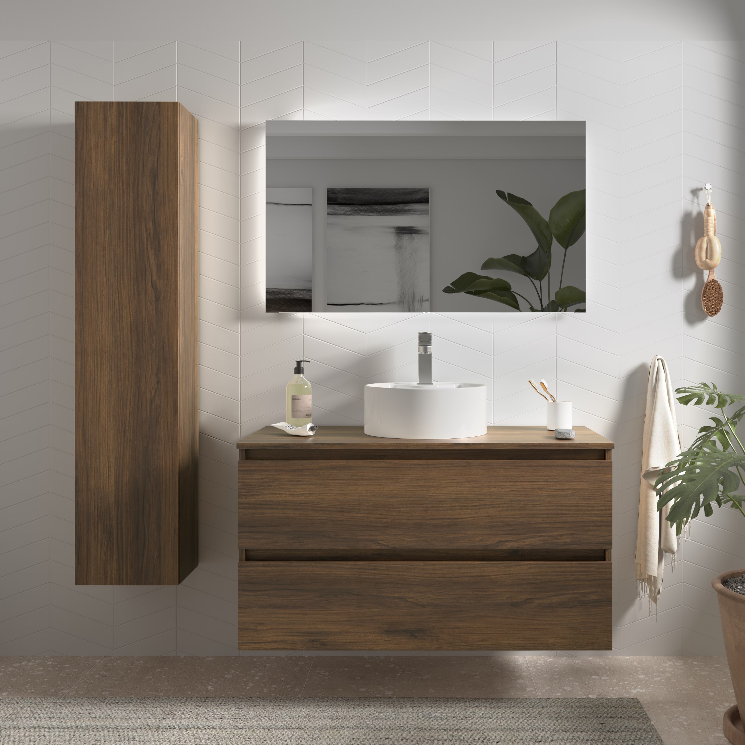 Imagen 0 de Mueble de baño Bequia con Encimera con Lavabo posar Azul
