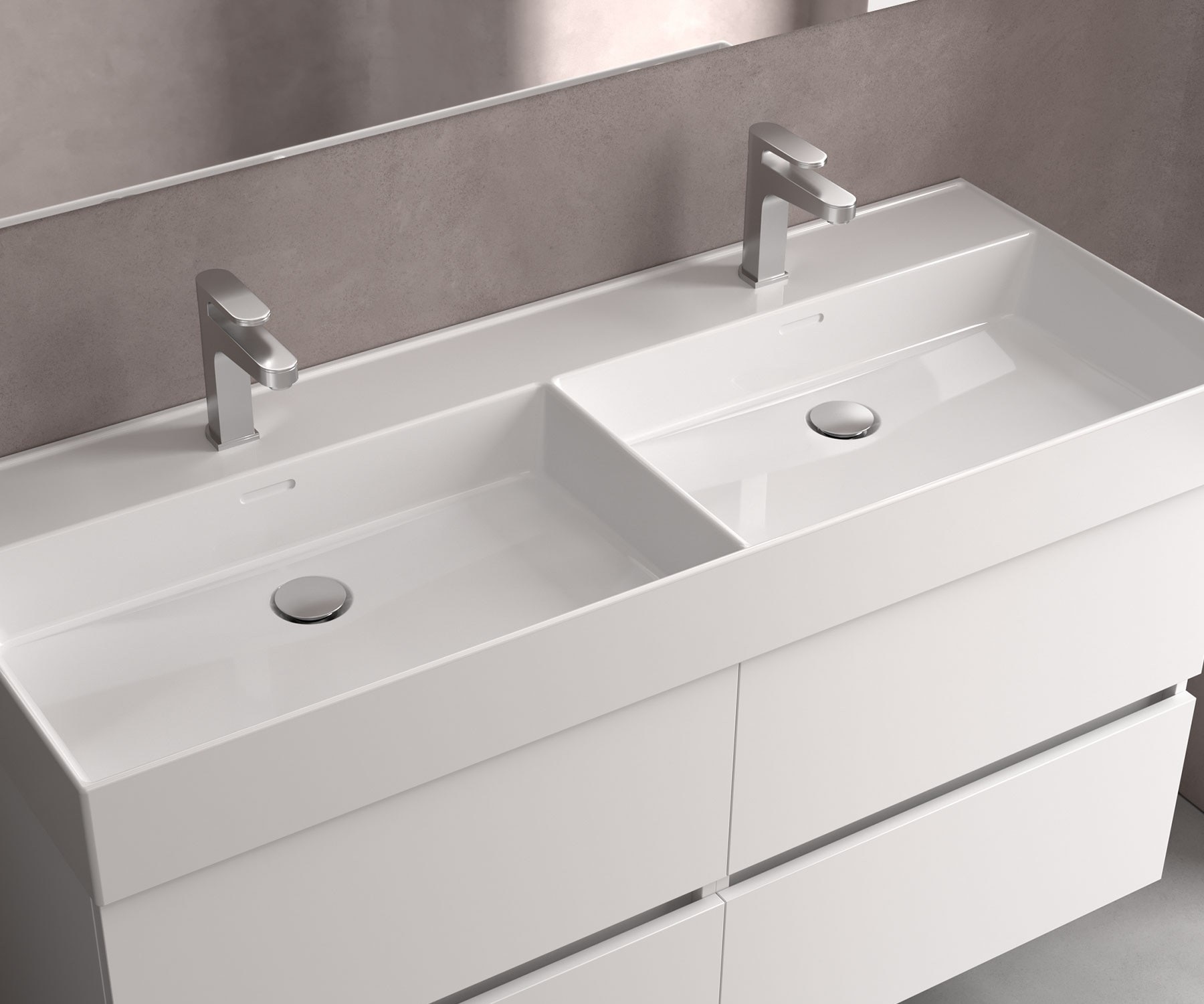 Imagen 4 de Mueble de baño Bequia con Lavabo doble Roma - Azul 120 cm Azul
