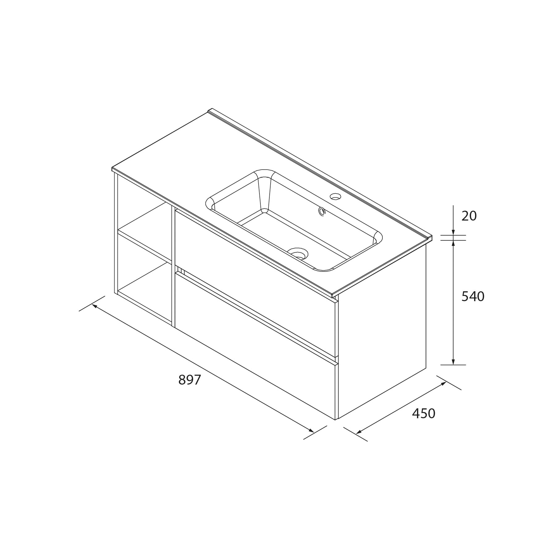 Imagen 6 de Mueble de baño Bequia con Lavabo Oslo con Coqueta 2 huecos Izquierda - Negro 100 cm Negro