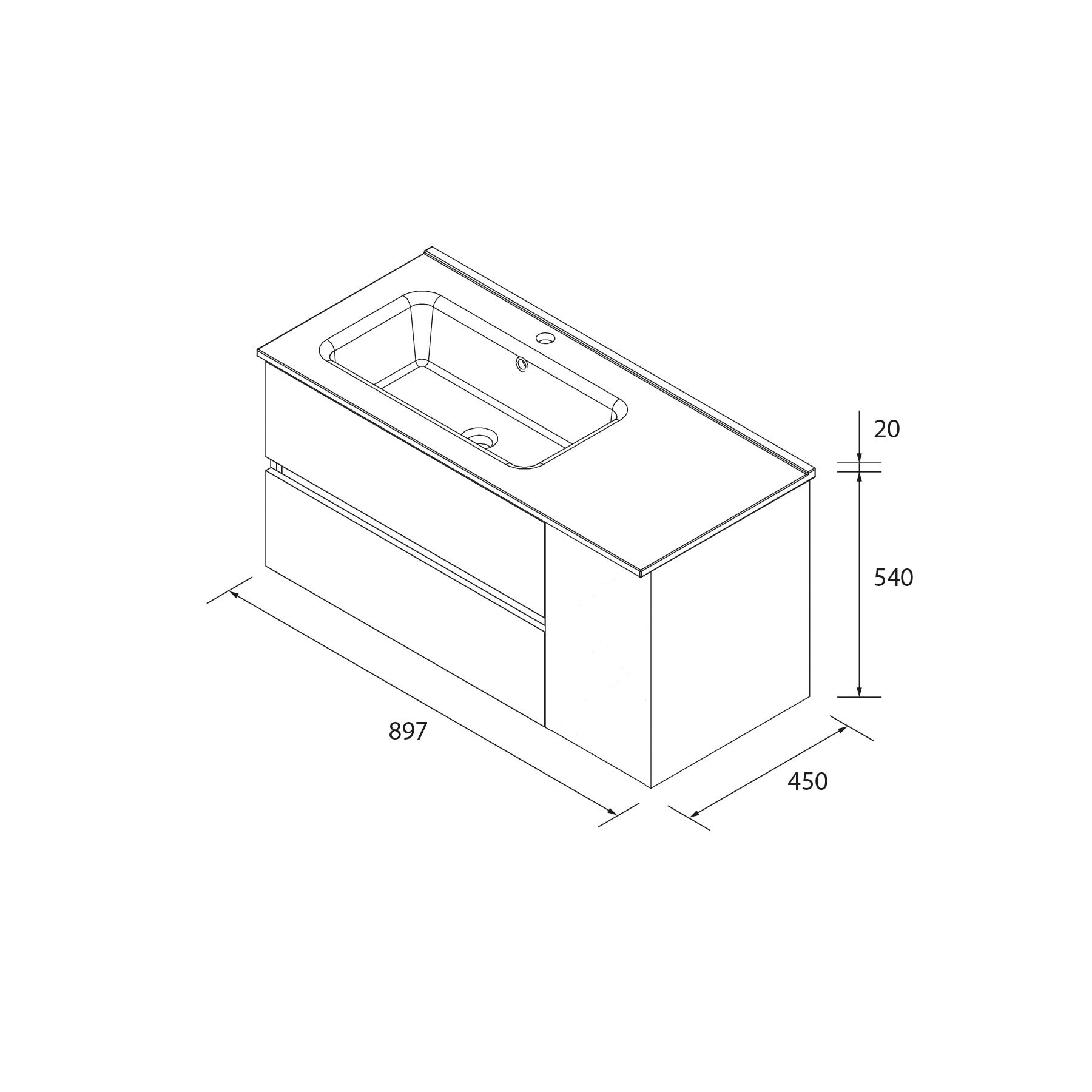 Imagen 5 de Mueble de baño Bequia con Lavabo Oslo con Coqueta 1 puerta Derecha - Nogal 100 cm Nogal