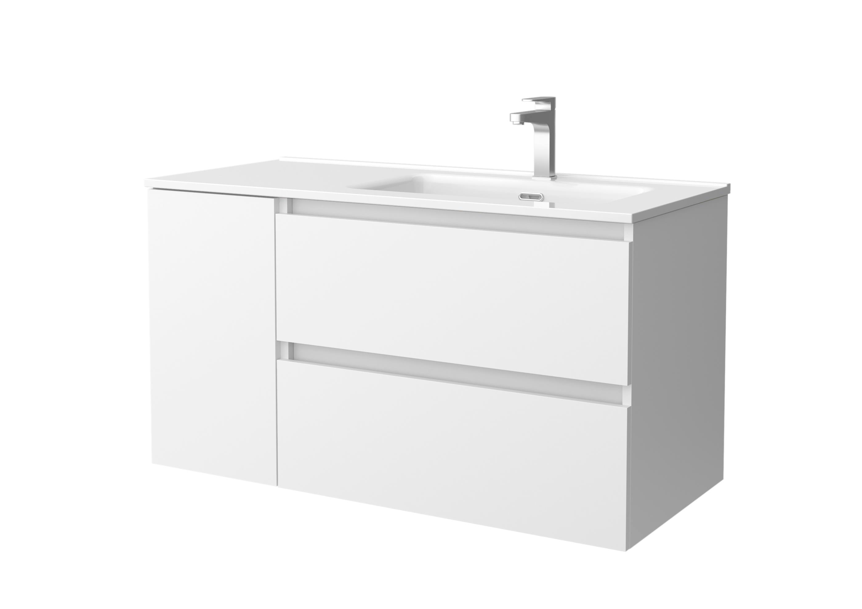 Imagen 0 de Mueble de baño Bequia con Lavabo Oslo con Coqueta 1 puerta Izquierda Blanco