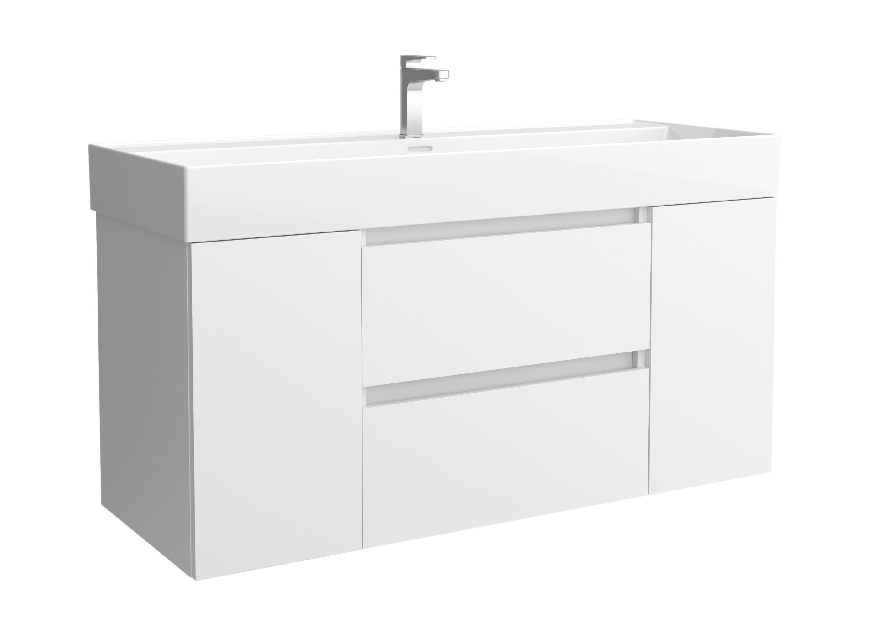 Imagen 1 de Mueble de baño Bequia + Lavabo Roma + 2 coqueta de 1 puerta - Blanco 120 cm Blanco