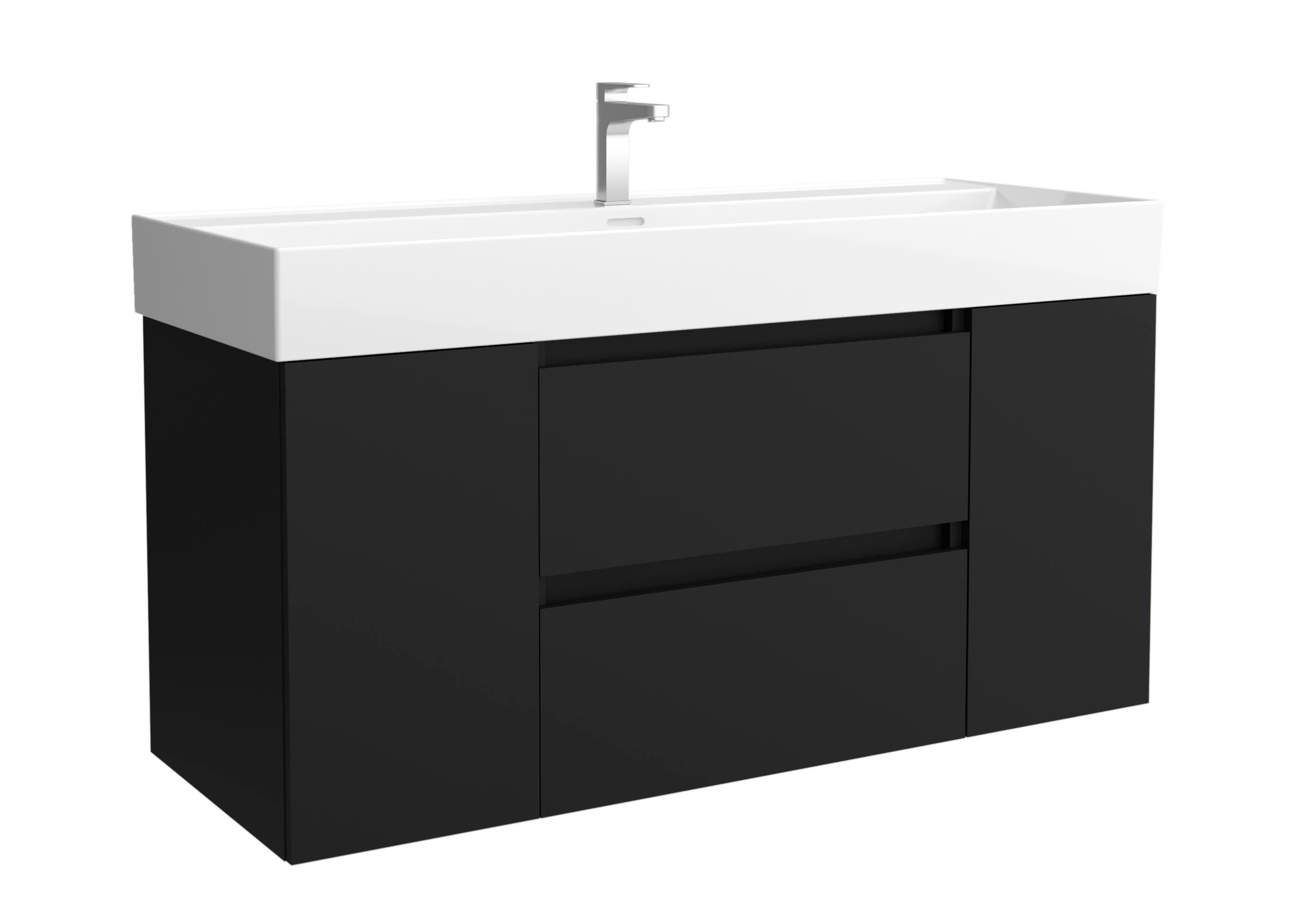 Imagen 1 de Mueble de baño Bequia + Lavabo Roma + 2 coqueta de 1 puerta - Negro 120 cm Negro