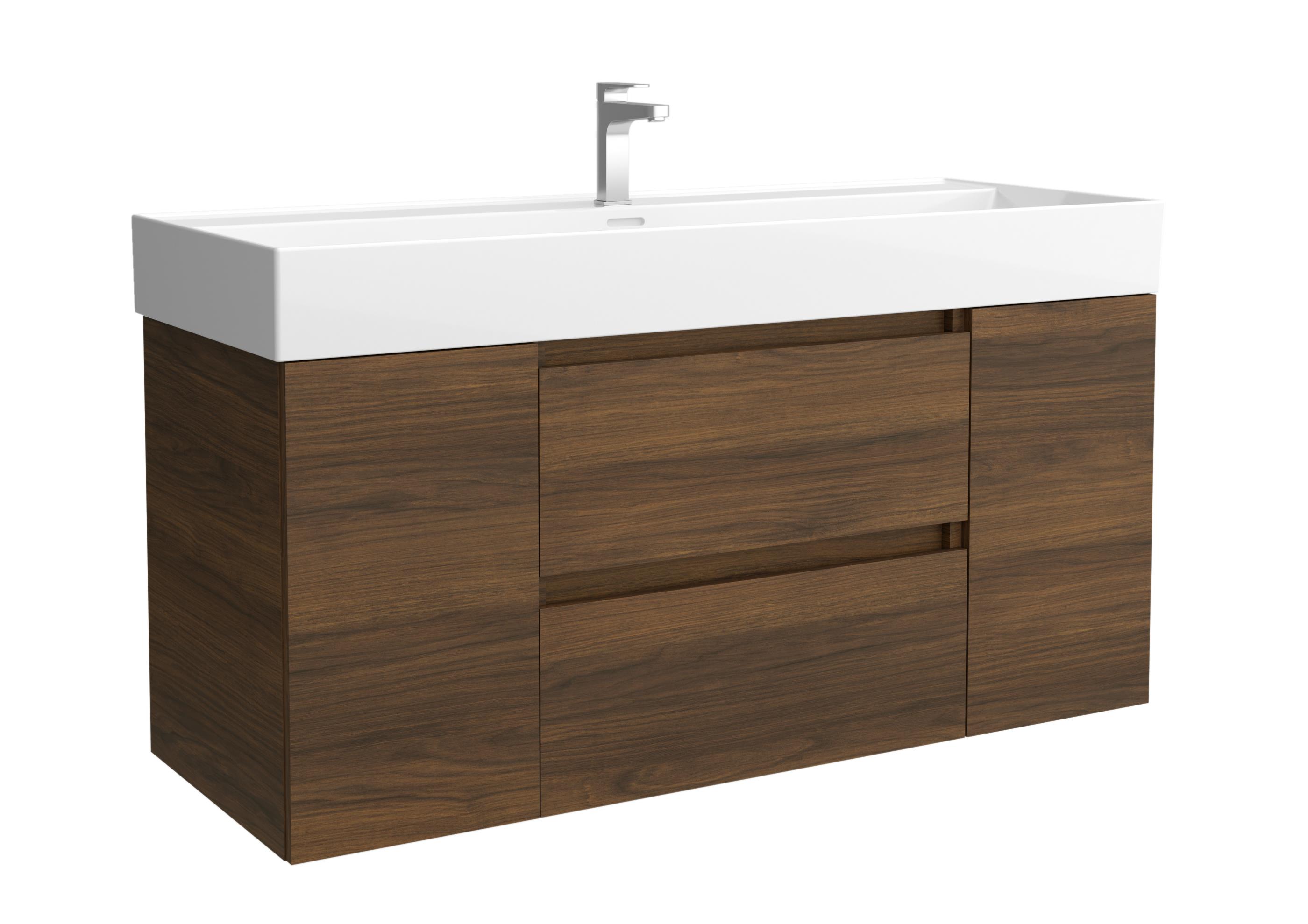 Imagen 1 de Mueble de baño Bequia + Lavabo Roma + 2 coqueta de 1 puerta - Nogal 120 cm Nogal