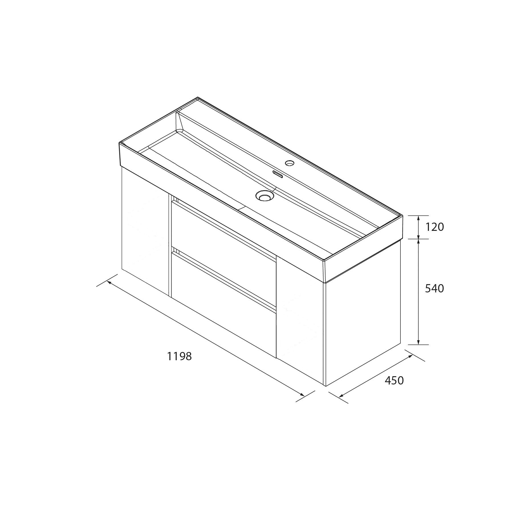Imagen 5 de Mueble de baño Bequia + Lavabo Roma + 2 coqueta de 1 puerta - Nogal 120 cm Nogal