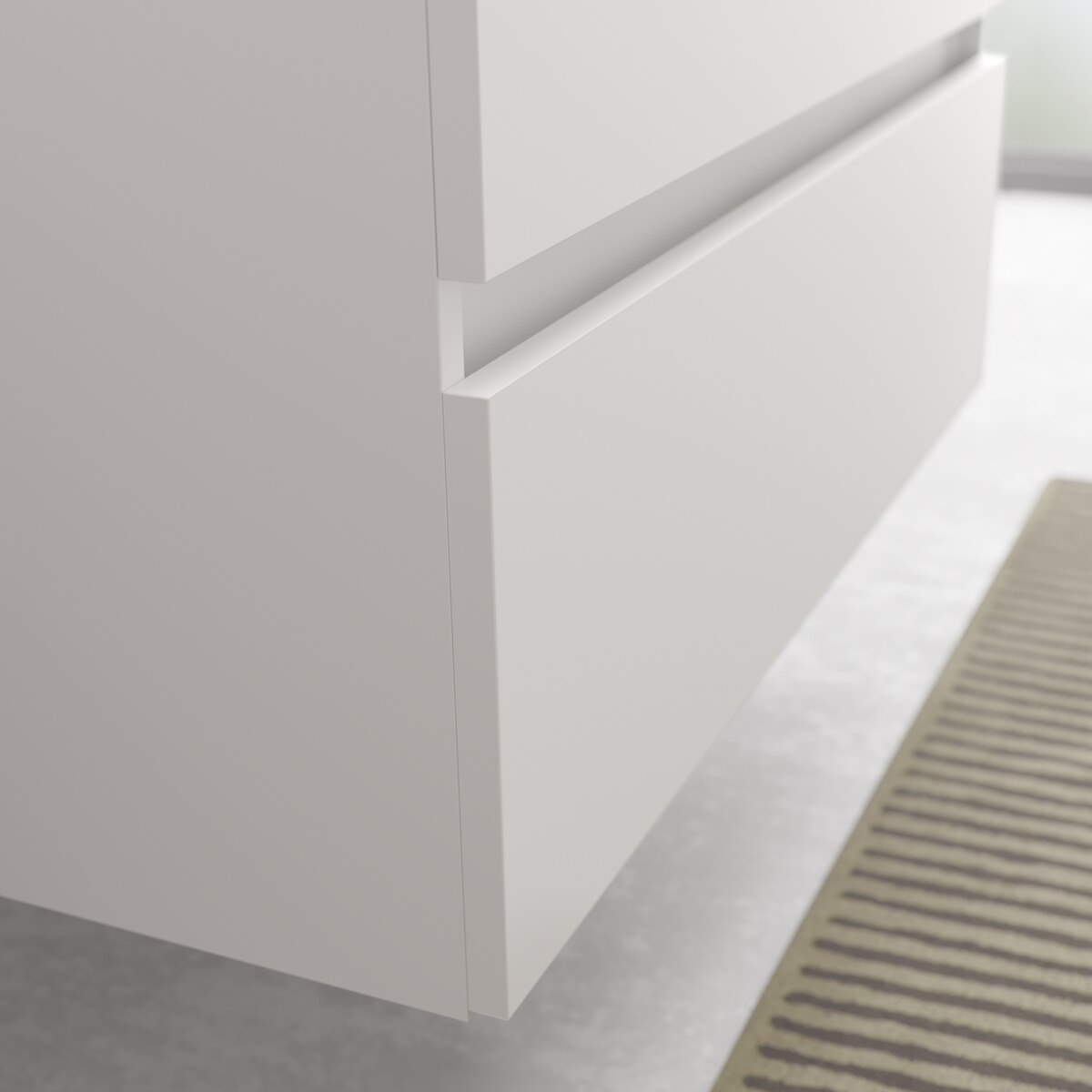 Imagen 4 de Mueble de baño Bequia con Encimera con Lavabo posar con Coqueta 2 huecos - Blanco 100 cm Blanco