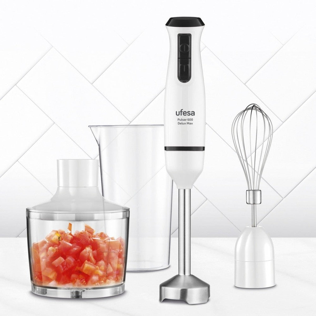 Batidora de mano Ufesa Pulsar Delux Max con accesorios - Blanco / Negro Blanco / Negro-2