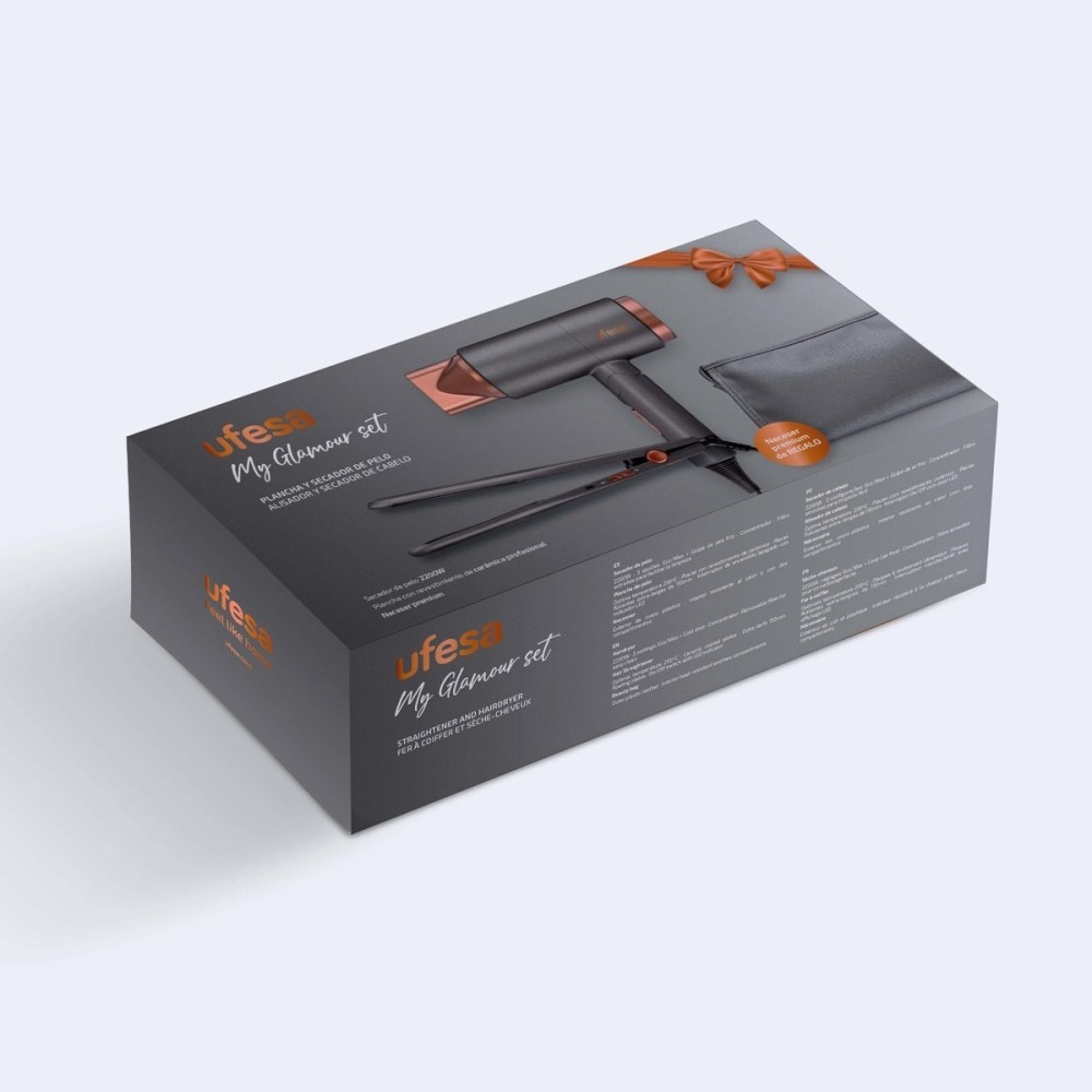 Pack Secador + Alisador Ufesa My Glamour set Cinzento-5