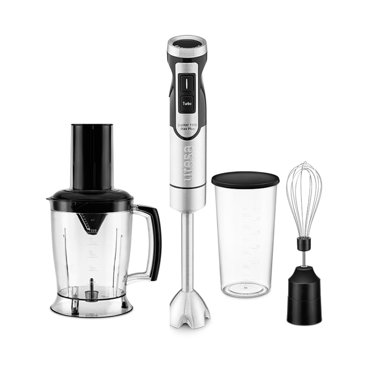 Batidora de mano Ufesa Jupiter 1500W Max Plus con accesorios - Negro / Plata Negro / Plata-1