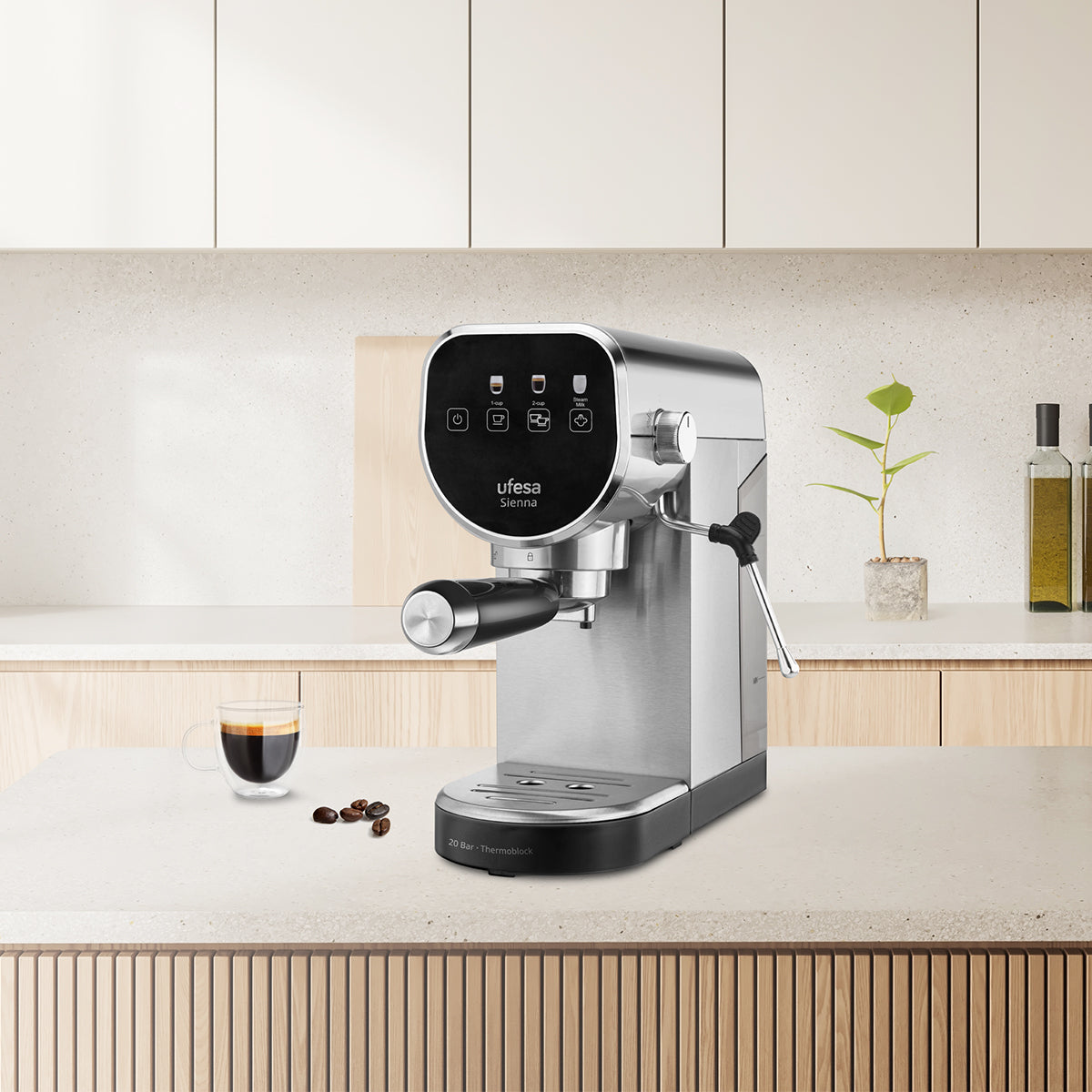 Cafetera Espresso Ufesa Thermoblock Sienna - Gris Gris-4