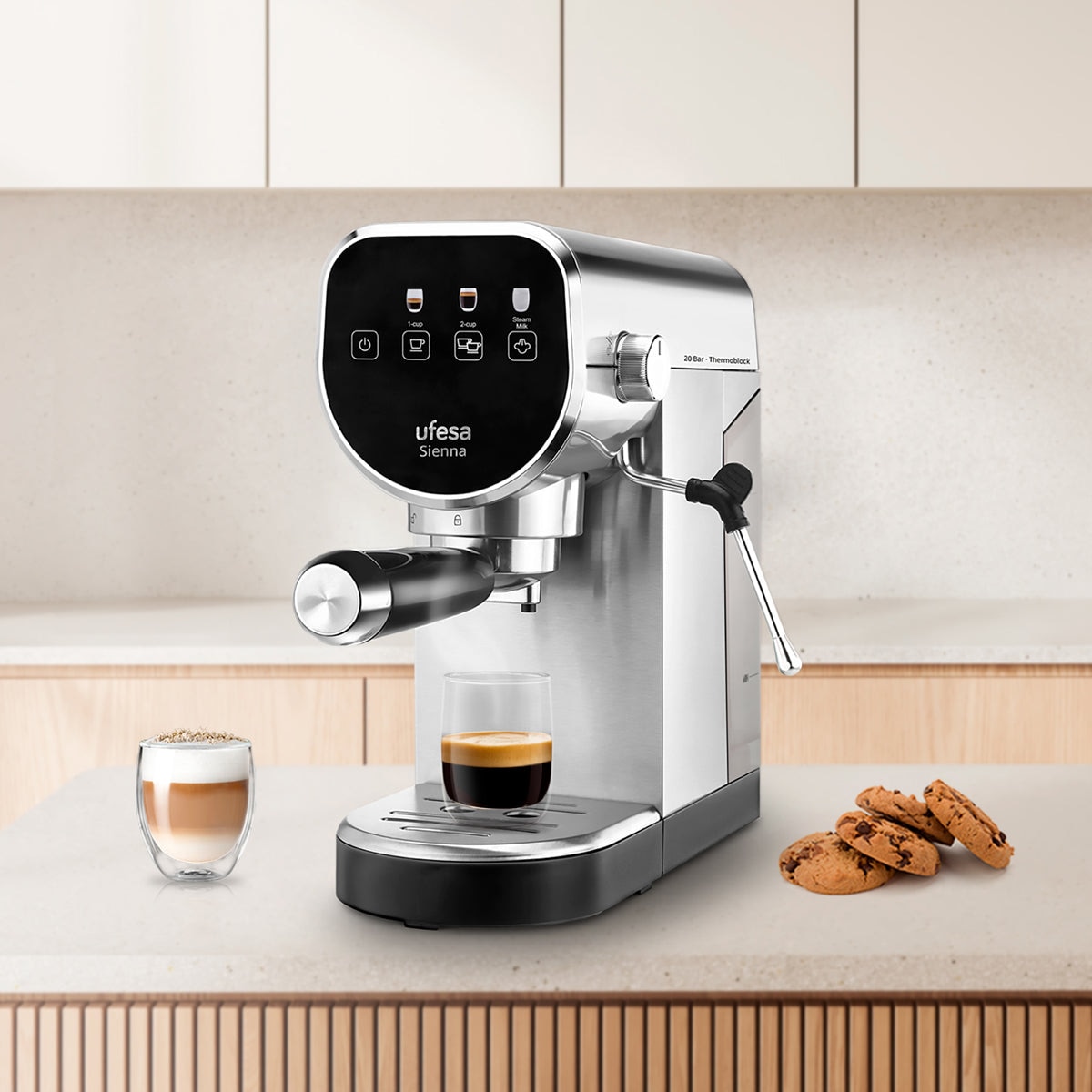 Cafetera Espresso Ufesa Thermoblock Sienna - Gris Gris-6