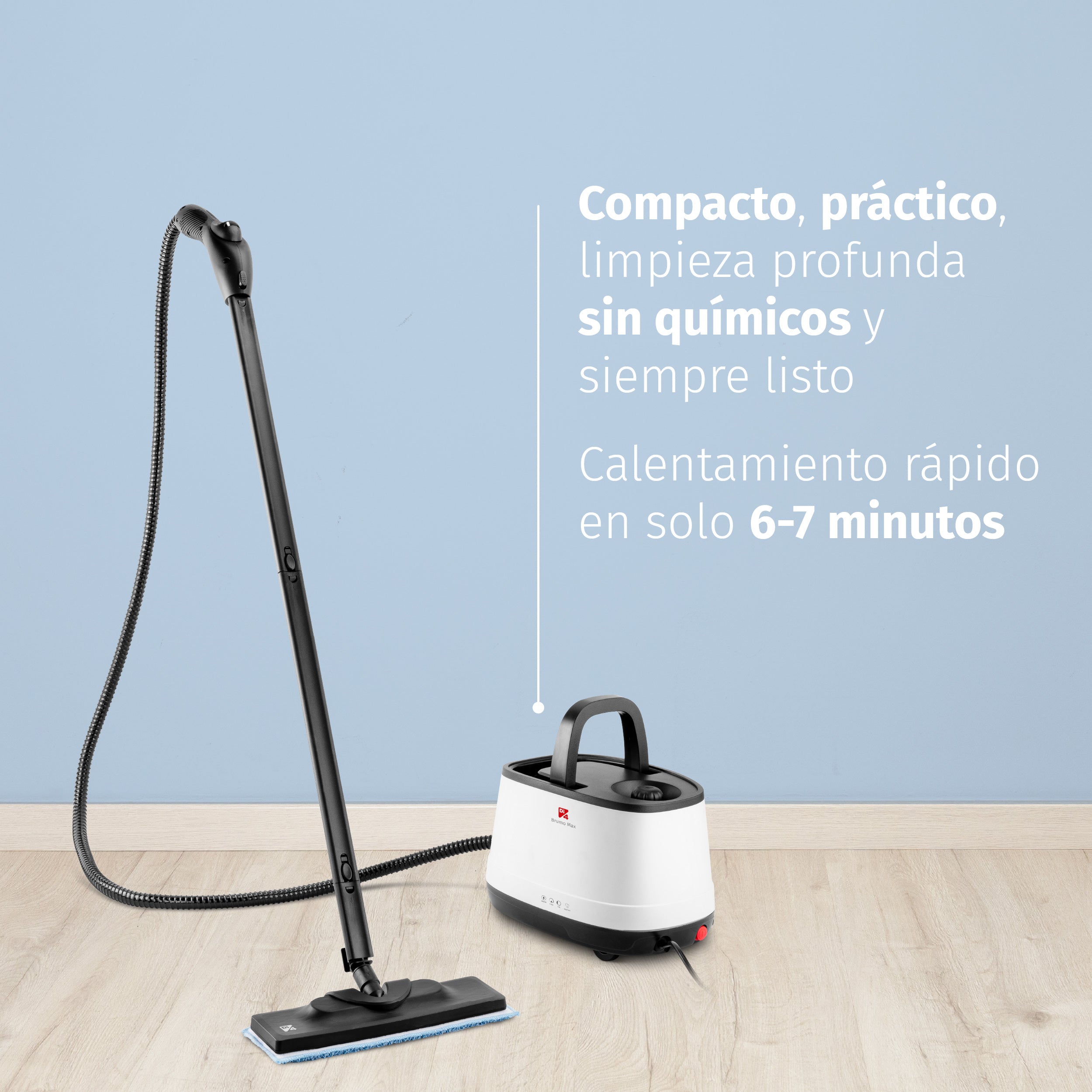Limpiador a vapor Di4 Steamclean Brumo Max - Blanco / Negro Blanco / Negro-5