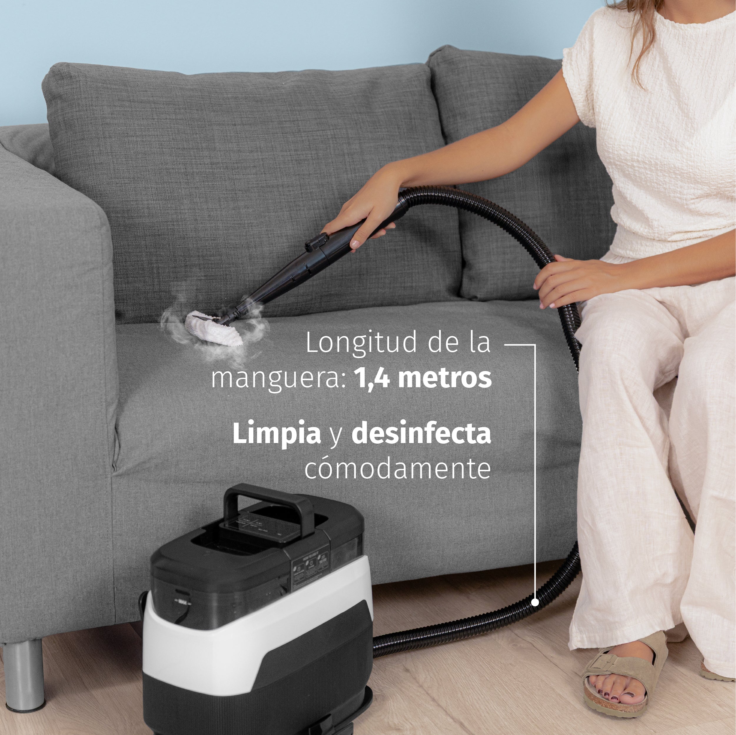 Aspirador para tapicerías a vapor Di4 Aspiroclean Vapore 1650 - Blanco / Negro Blanco / Negro-5