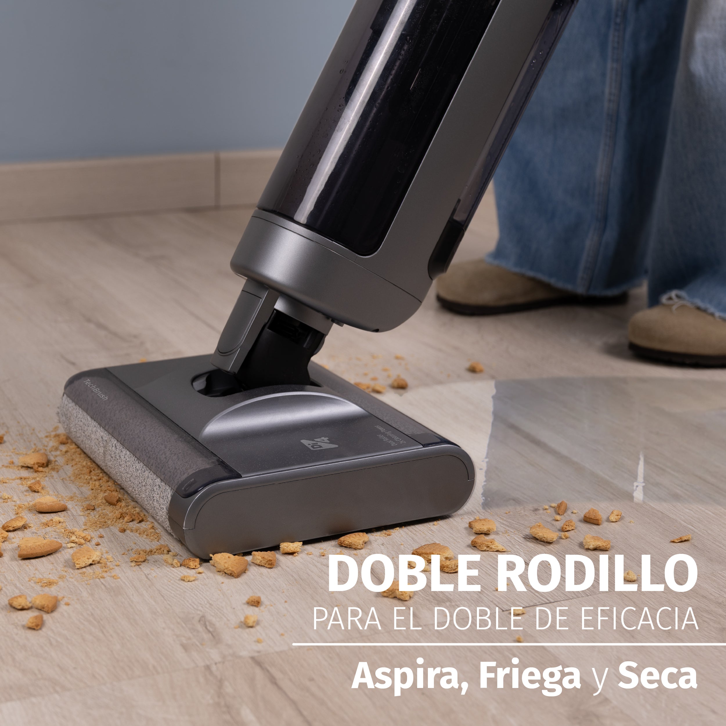 Fregona eléctrica sin cable Di4 Velluto Doppio con motor digital Brushless - Gris / Negro Gris / Negro-4