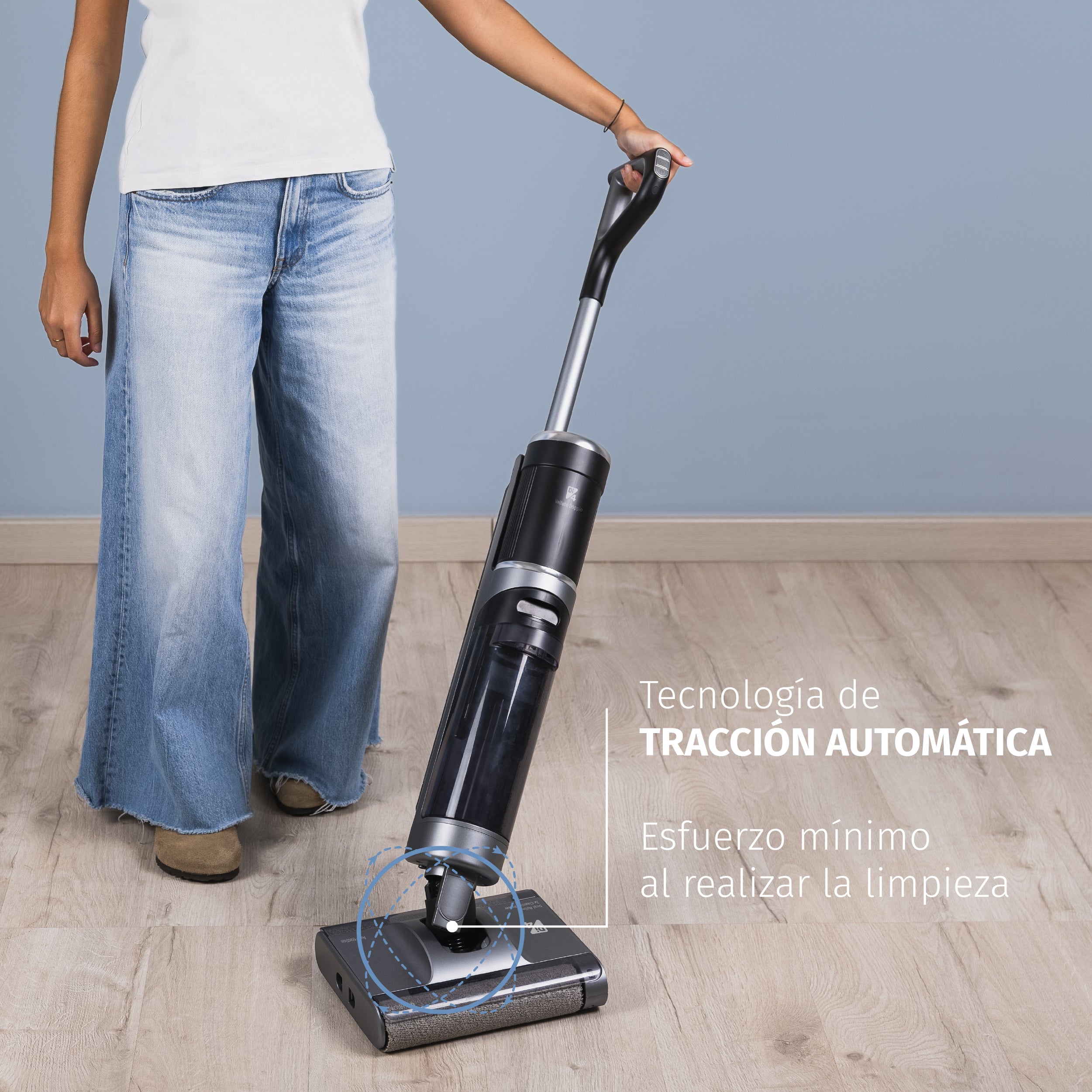 Fregona eléctrica sin cable Di4 Velluto Doppio con motor digital Brushless - Gris / Negro Gris / Negro-6