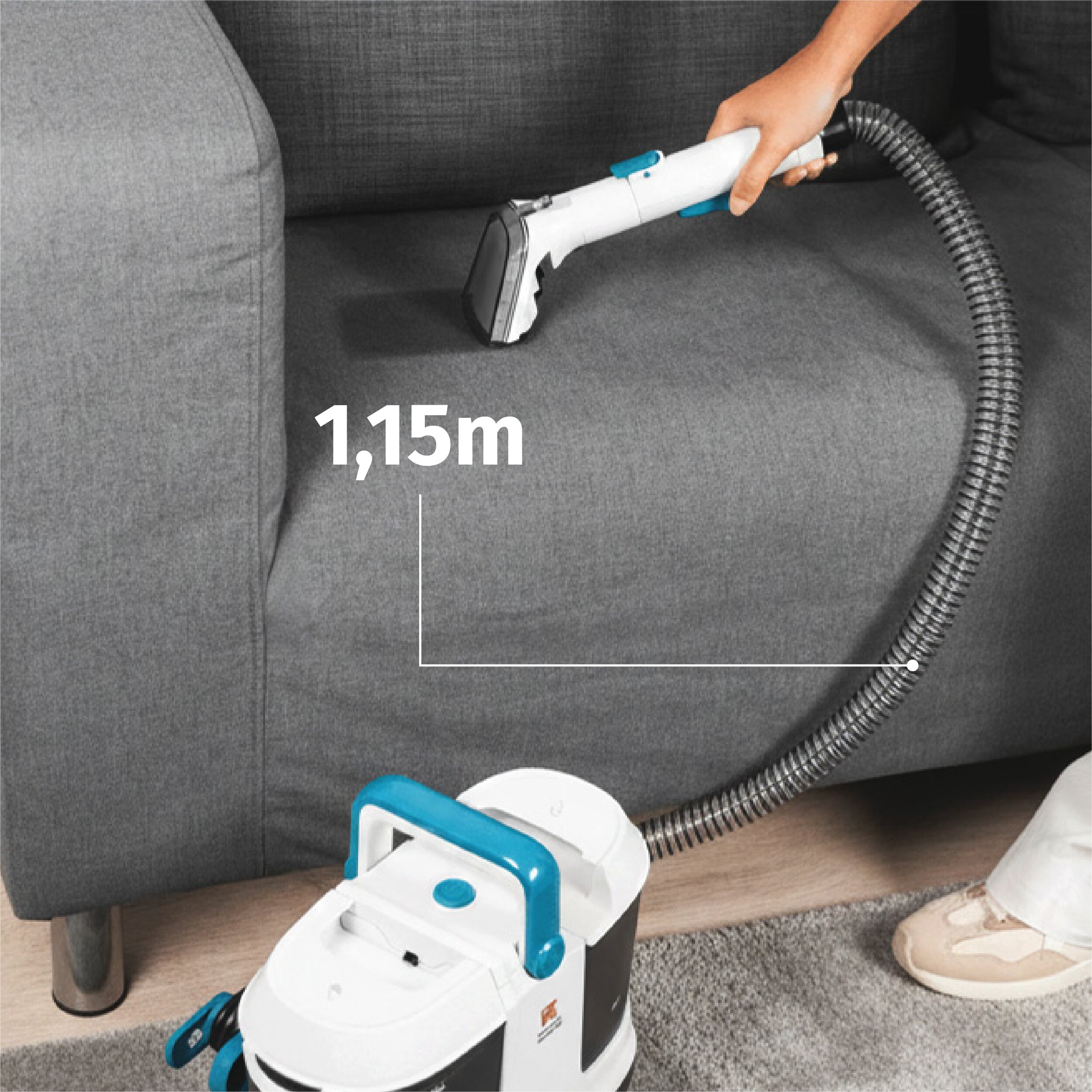 Aspirador para tapicerías Di4 Aspiroclean Essenza 600 - Blanco / Azul Blanco / Azul-7