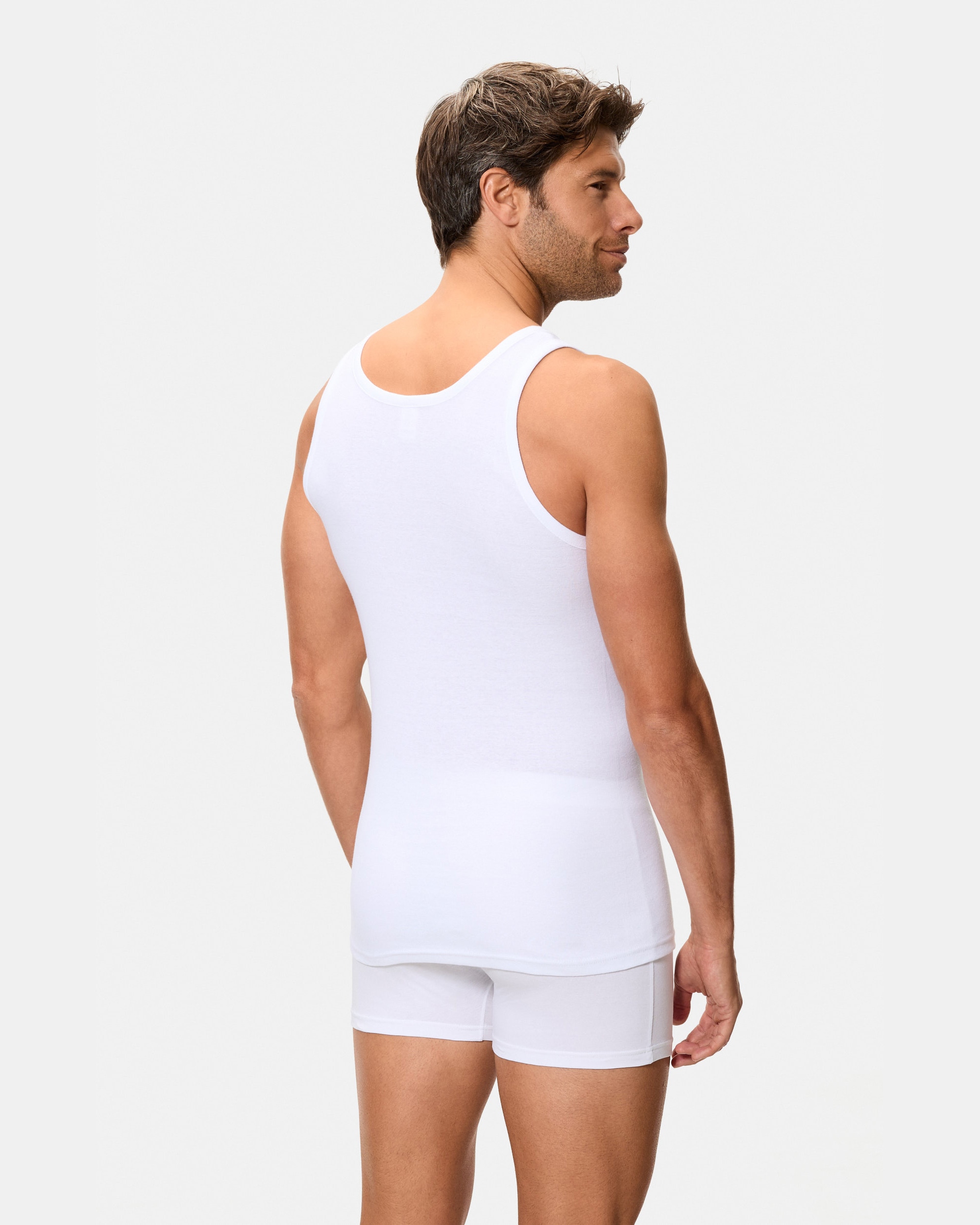 Camiseta interior de hombre de tirantes canalé 100% algodón - Abanderado - Blanco Blanco-2