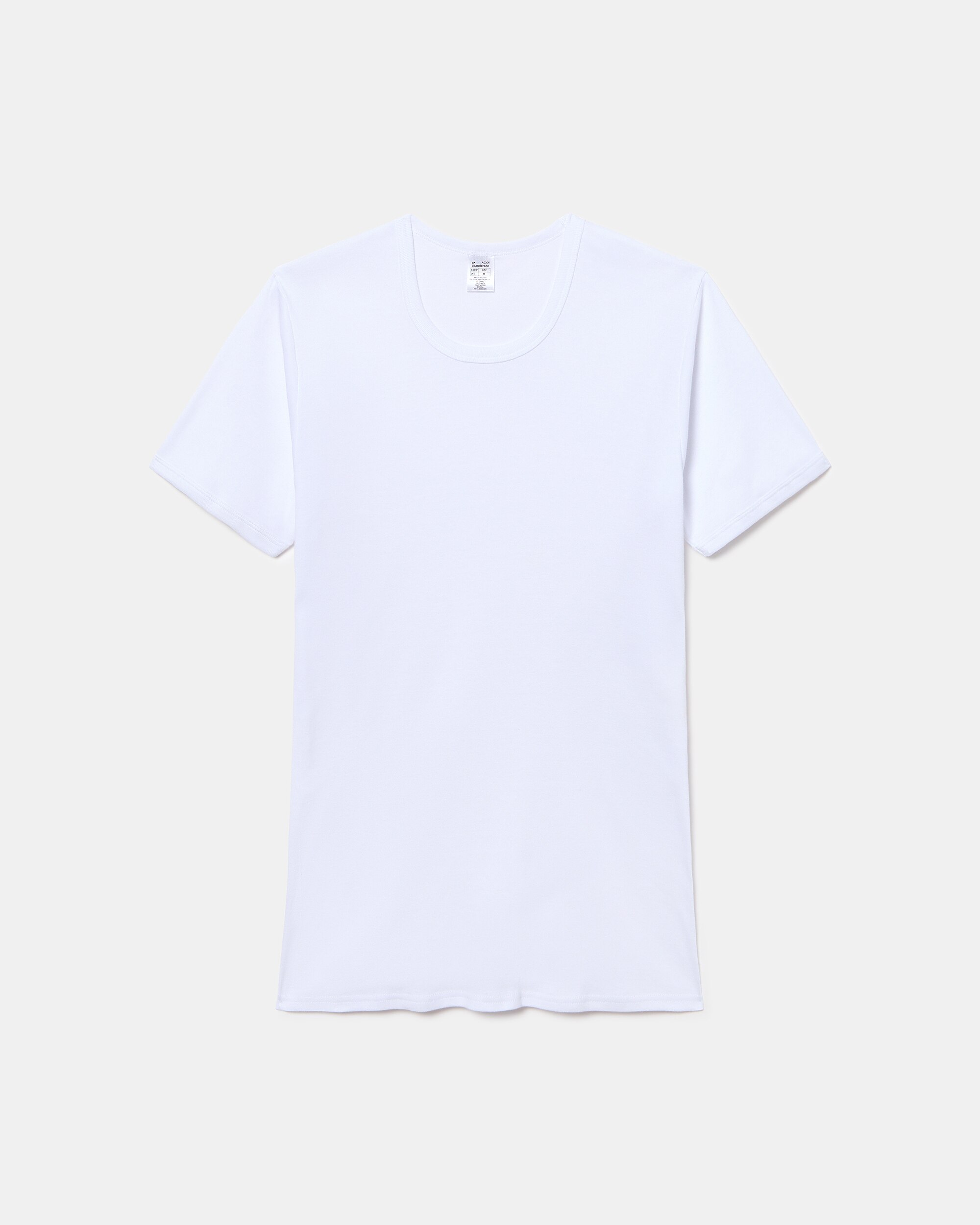 Camiseta interior de hombre de manga corta cuello redondo 100% algodón - Abanderado - Blanco Blanco-5