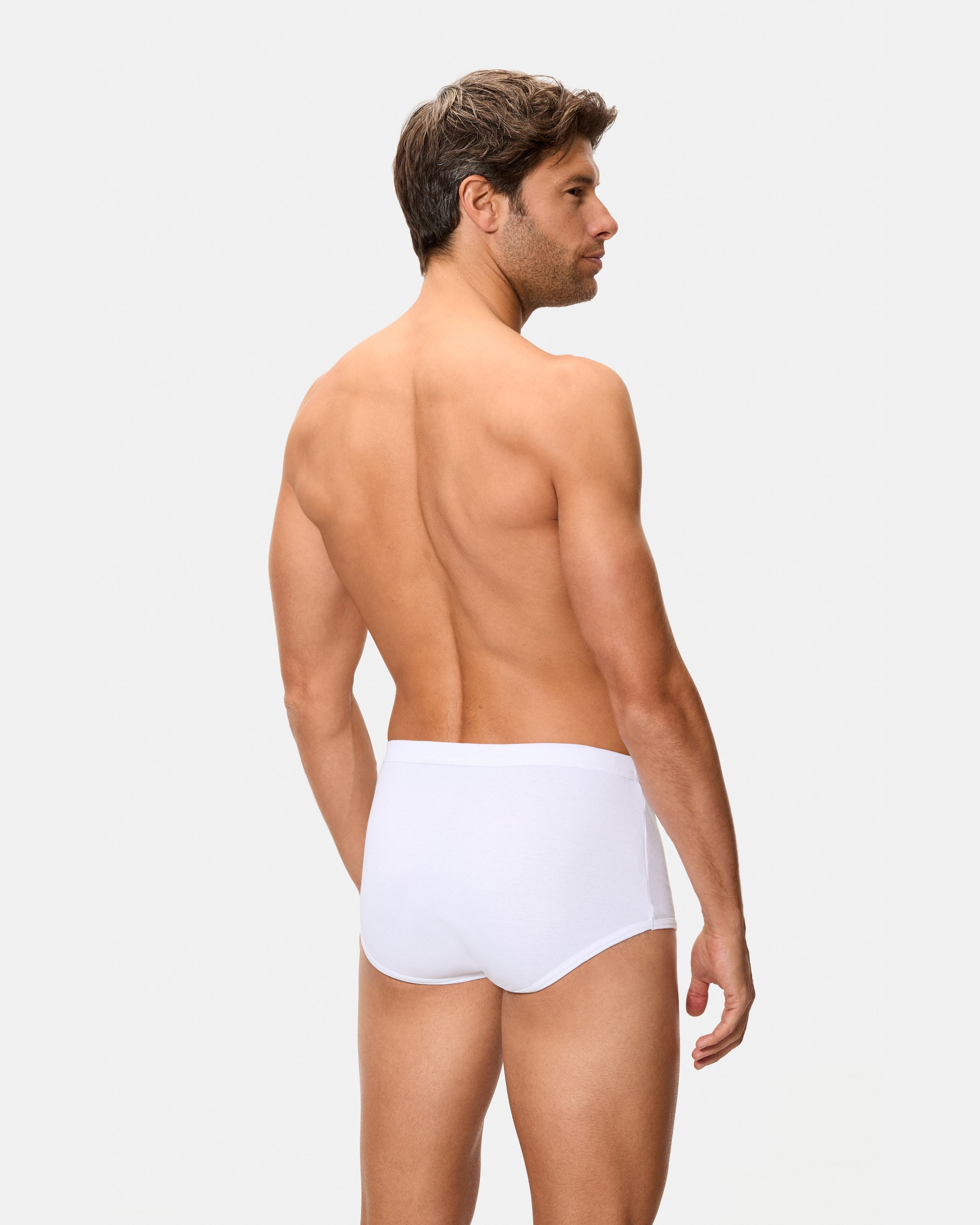 Slip de hombre abierto canalé 100% algodón - Abanderado - Blanco Blanco-2