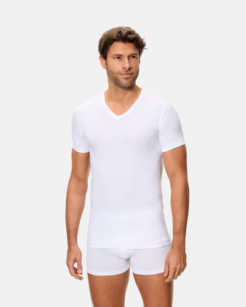 Camiseta interior de hombre en color blanco de manga corta