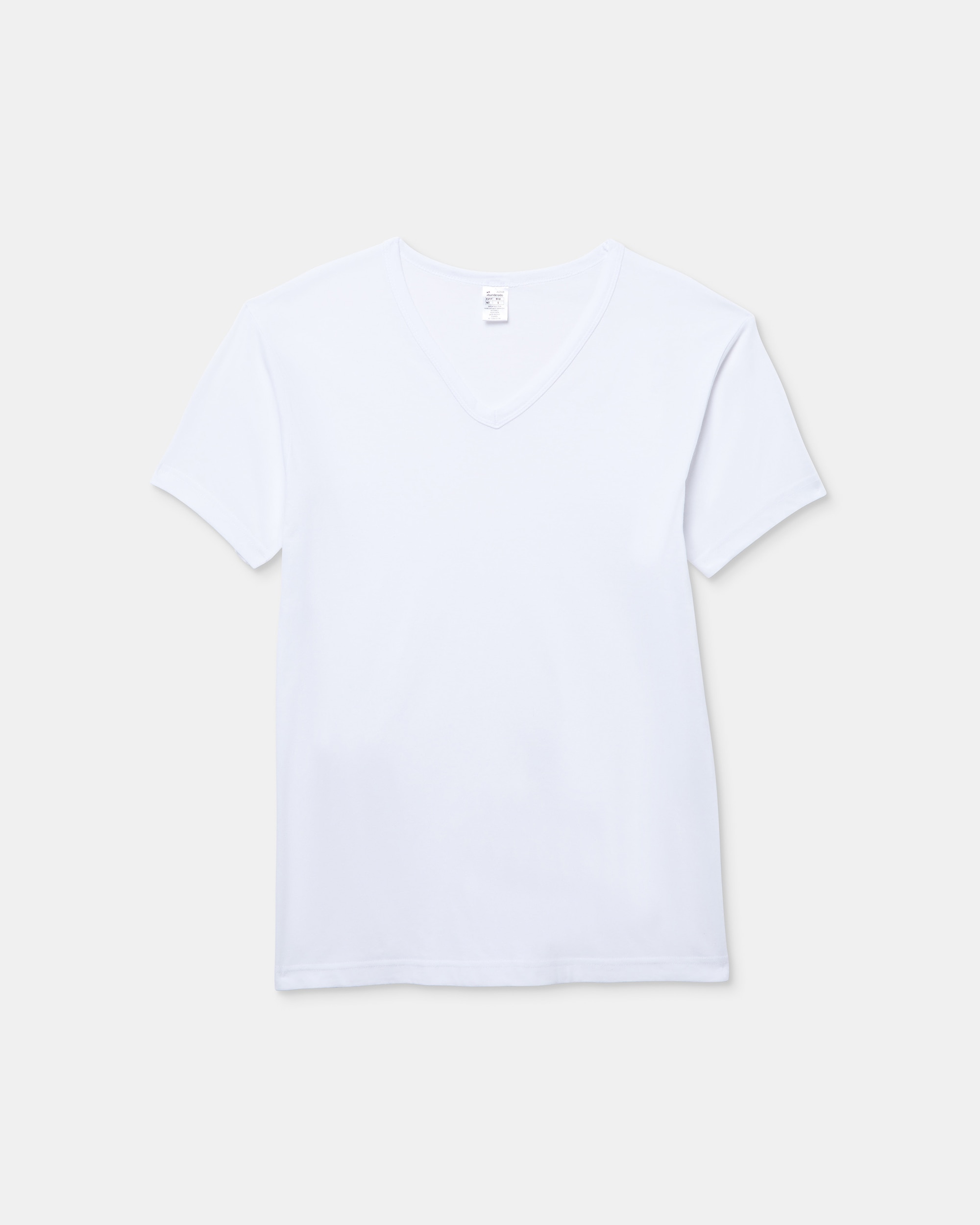 Camiseta interior de hombre de manga corta cuello v algodón 100% - Abanderado - Blanco Blanco-5