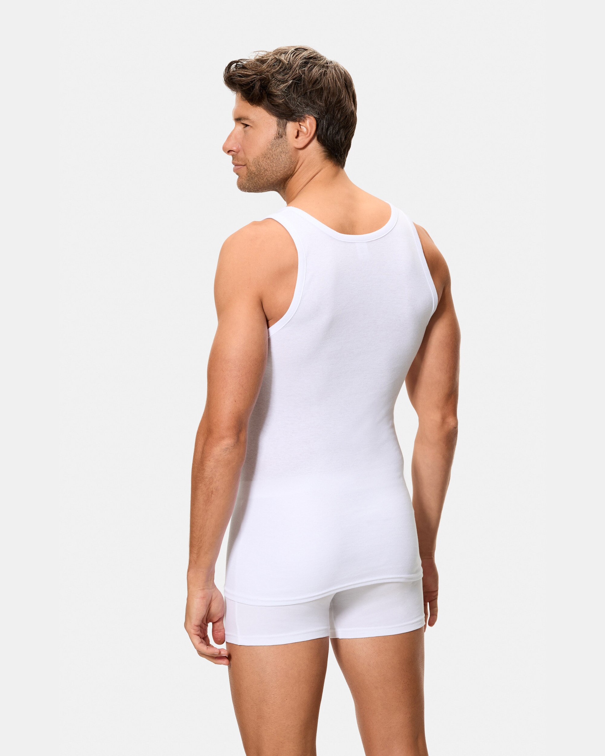 Camiseta interior de hombre de tirantes canalé - Abanderado - Blanco Blanco-2