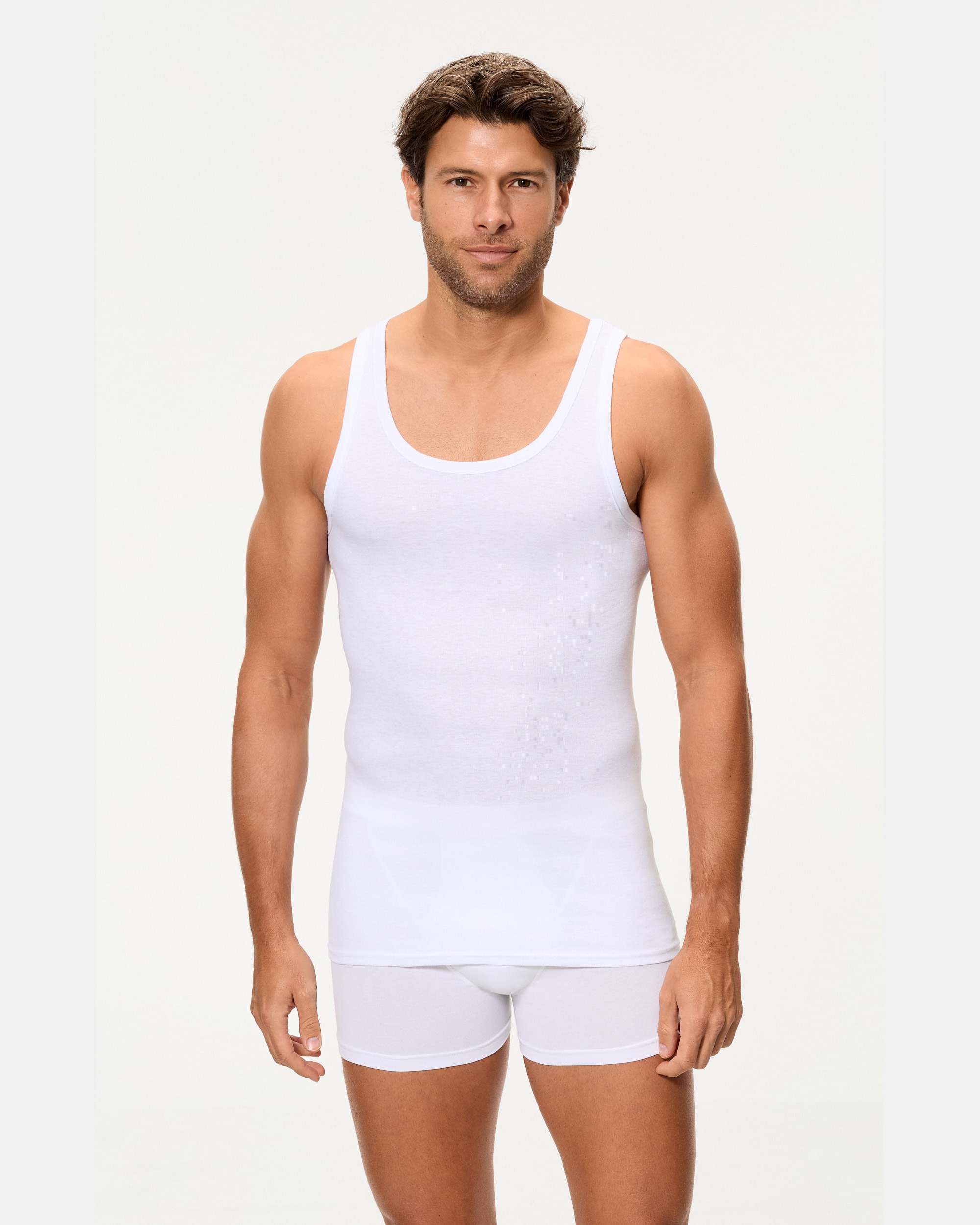 Camiseta interior de hombre de tirantes canalé - Abanderado - Blanco Blanco-3