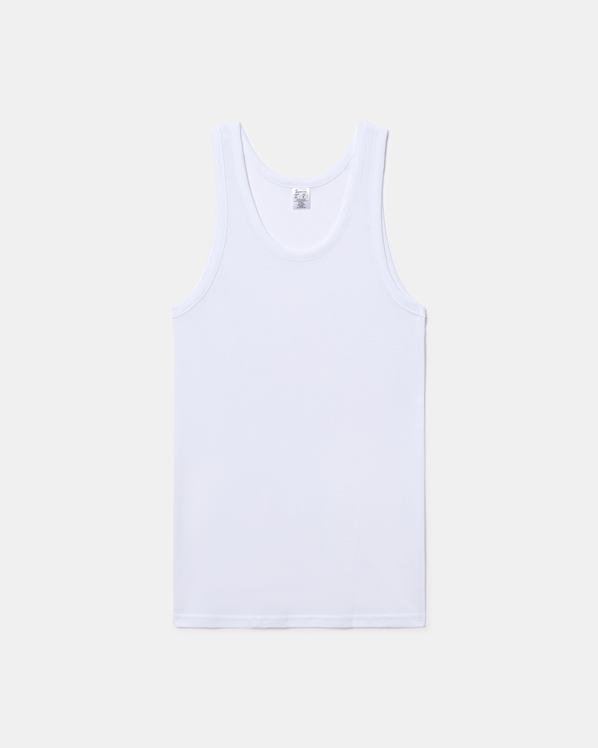 Camiseta interior de hombre de tirantes canalé - Abanderado - Blanco Blanco-5