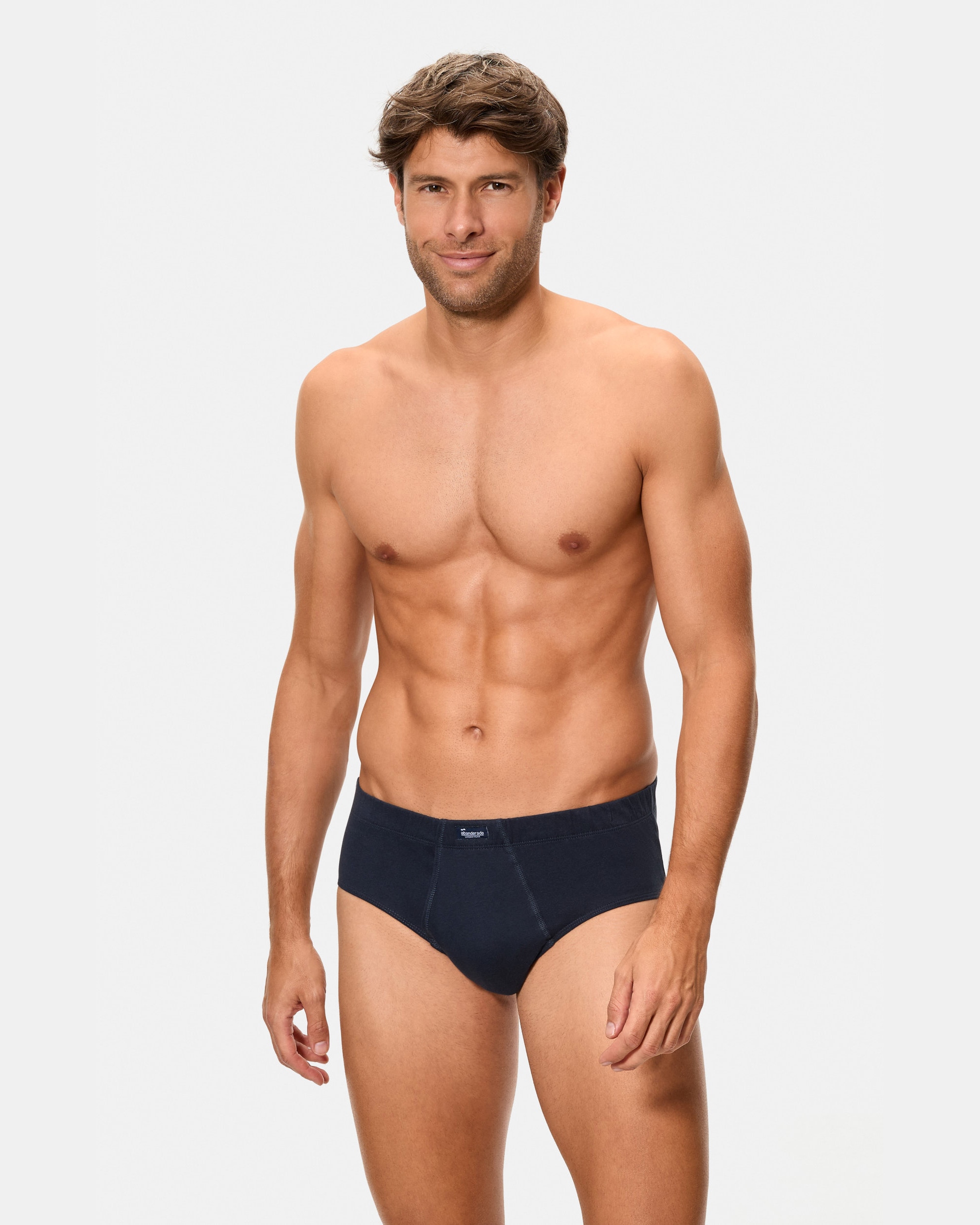 Slip de hombre abierto de algodón 100% - Abanderado - Azul marino Azul marino-1
