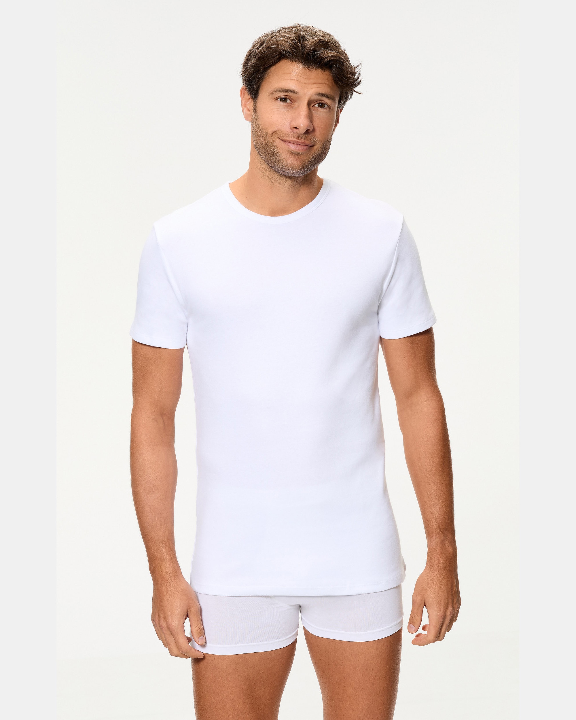 Camiseta térmica manga corta cuello redondo 100% algodón - Abanderado - Blanco Blanco-1