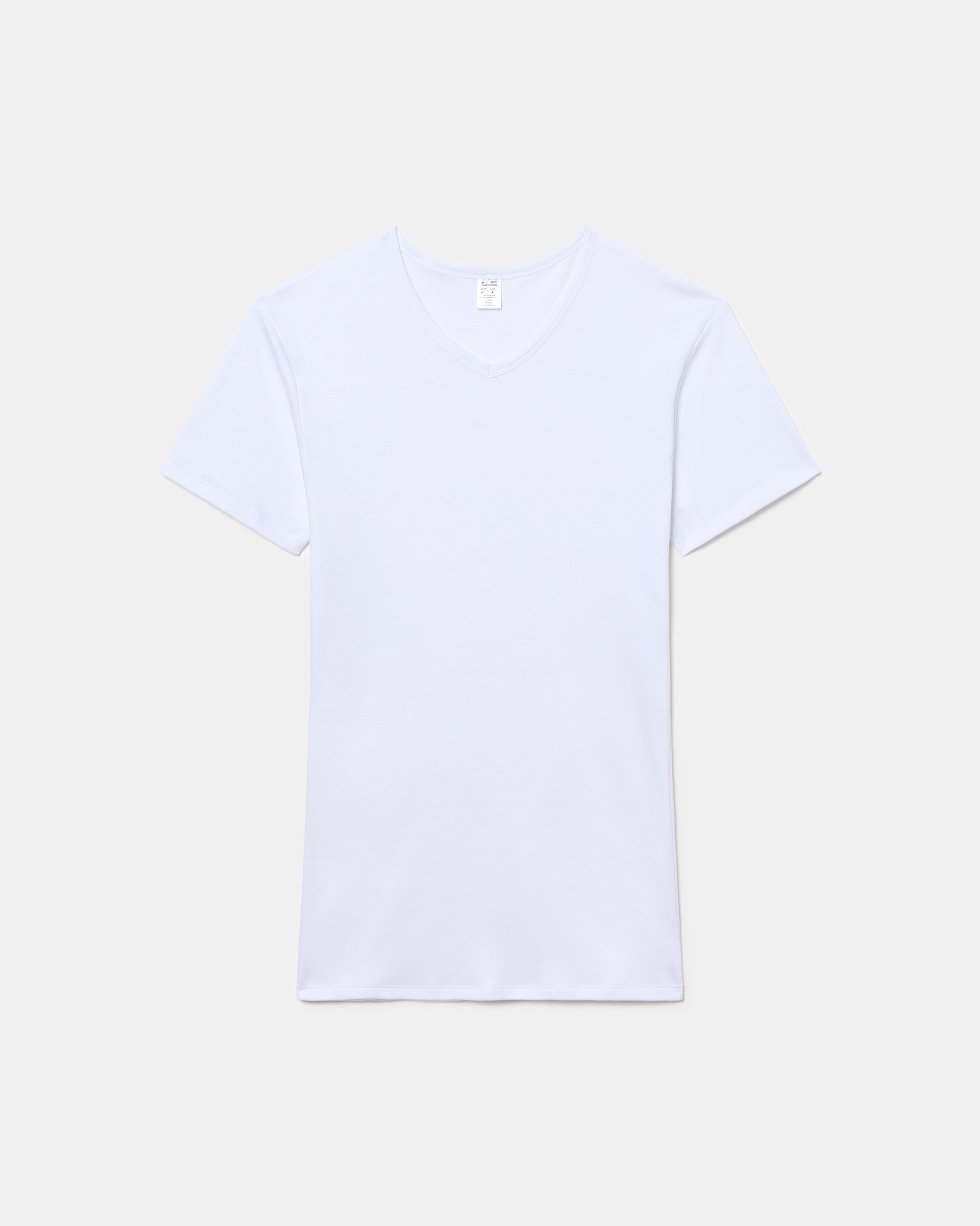 Camiseta térmica manga corta cuello v 100% algodón - Abanderado - Blanco Blanco-5