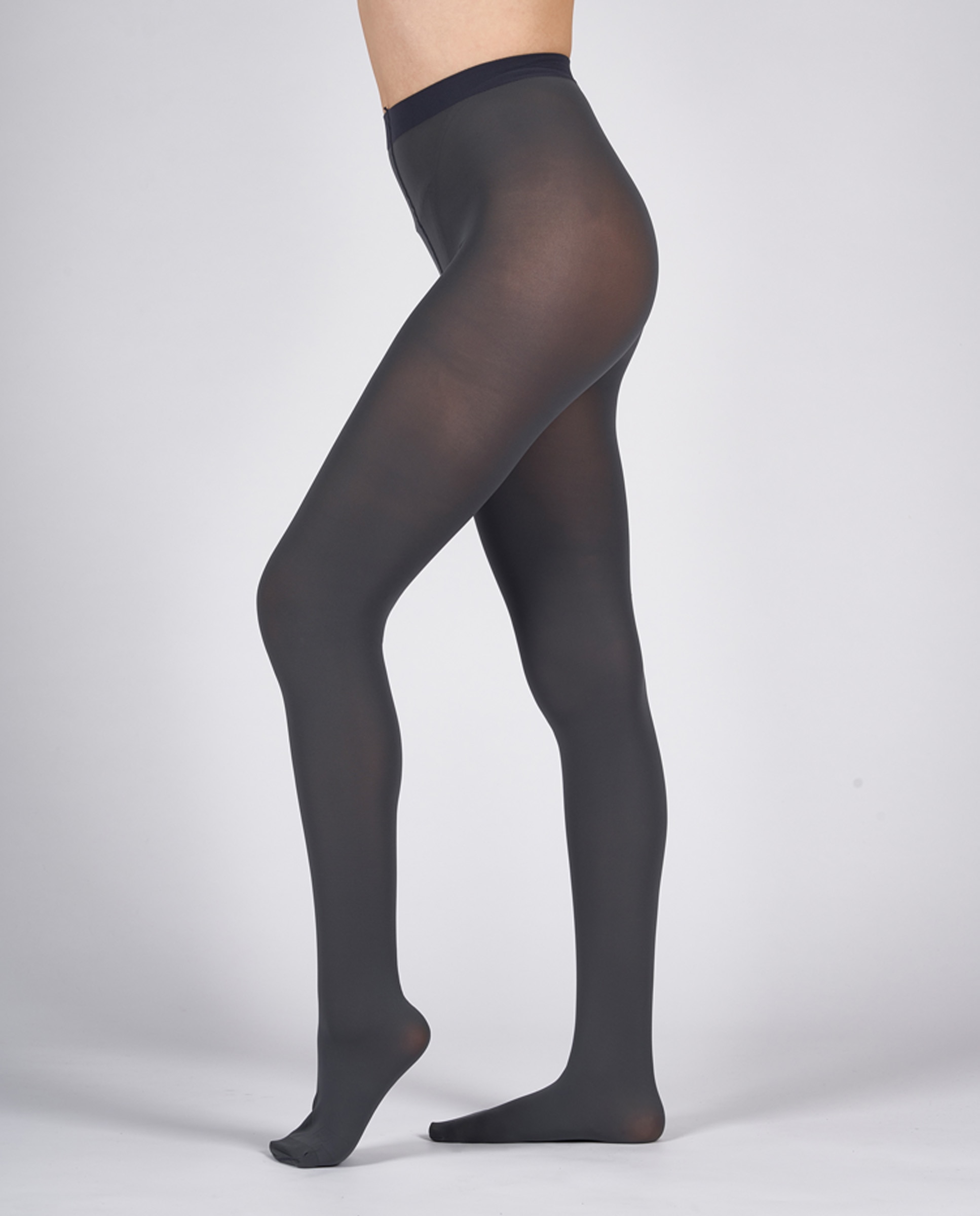 Panties de mujer opacos y de alta cobertura - Platino - Gris Gris-1