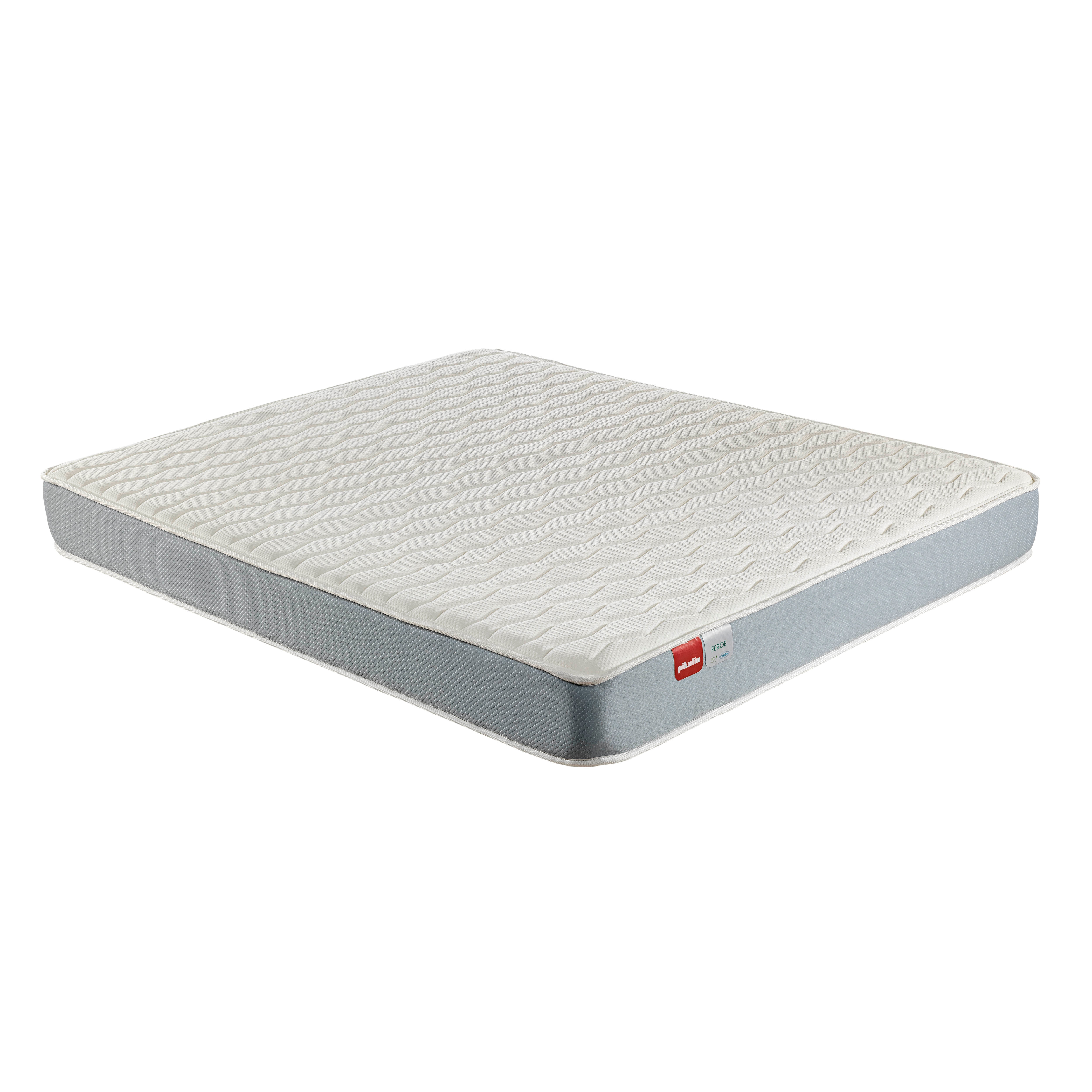 Imagen 2 de Colchón enrollado Feroe de visco y espuma HR - Blanco / Azul Cama 90 x 200 cm Blanco / Azul