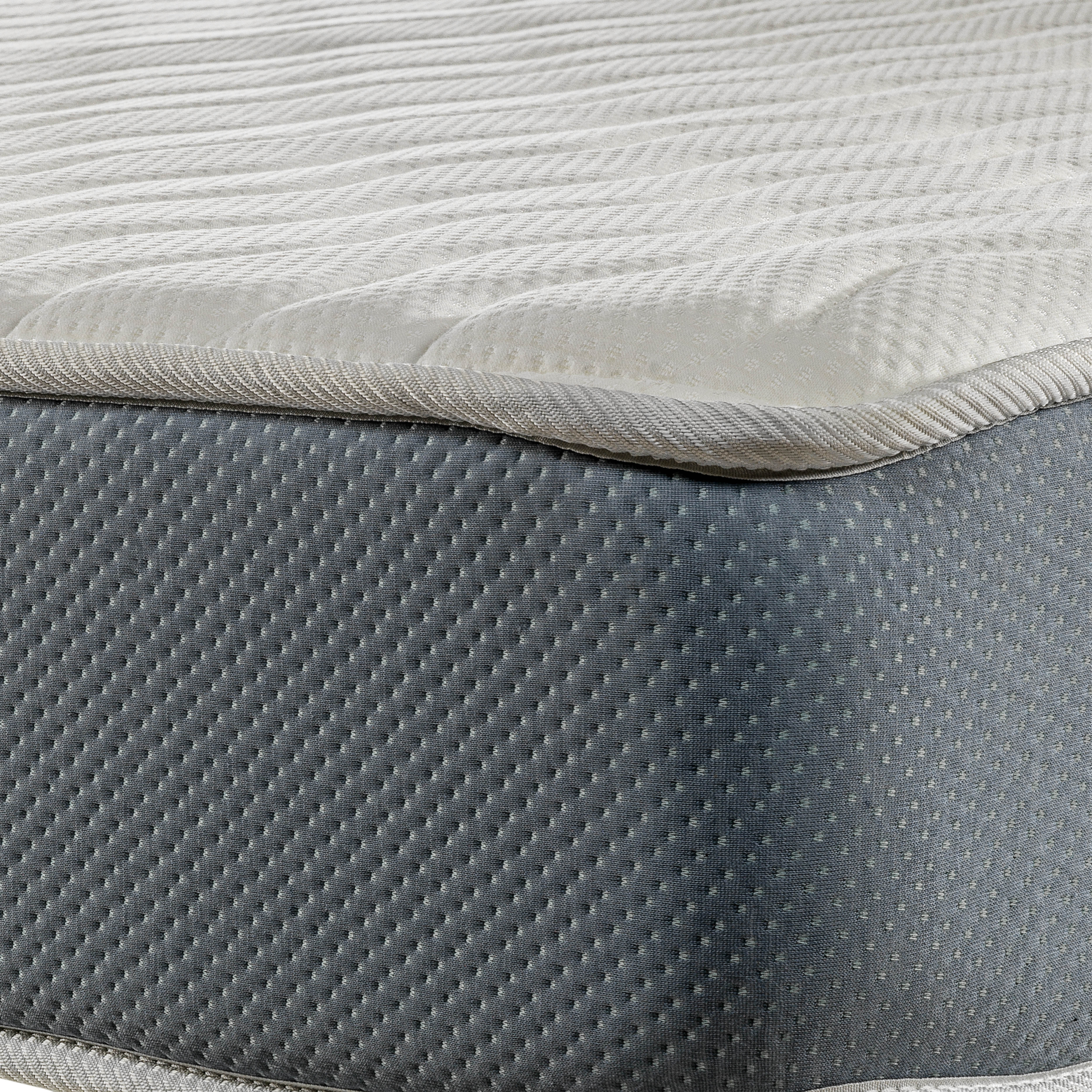 Imagen 3 de Colchón enrollado Feroe de visco y espuma HR - Blanco / Azul Cama 90 x 200 cm Blanco / Azul