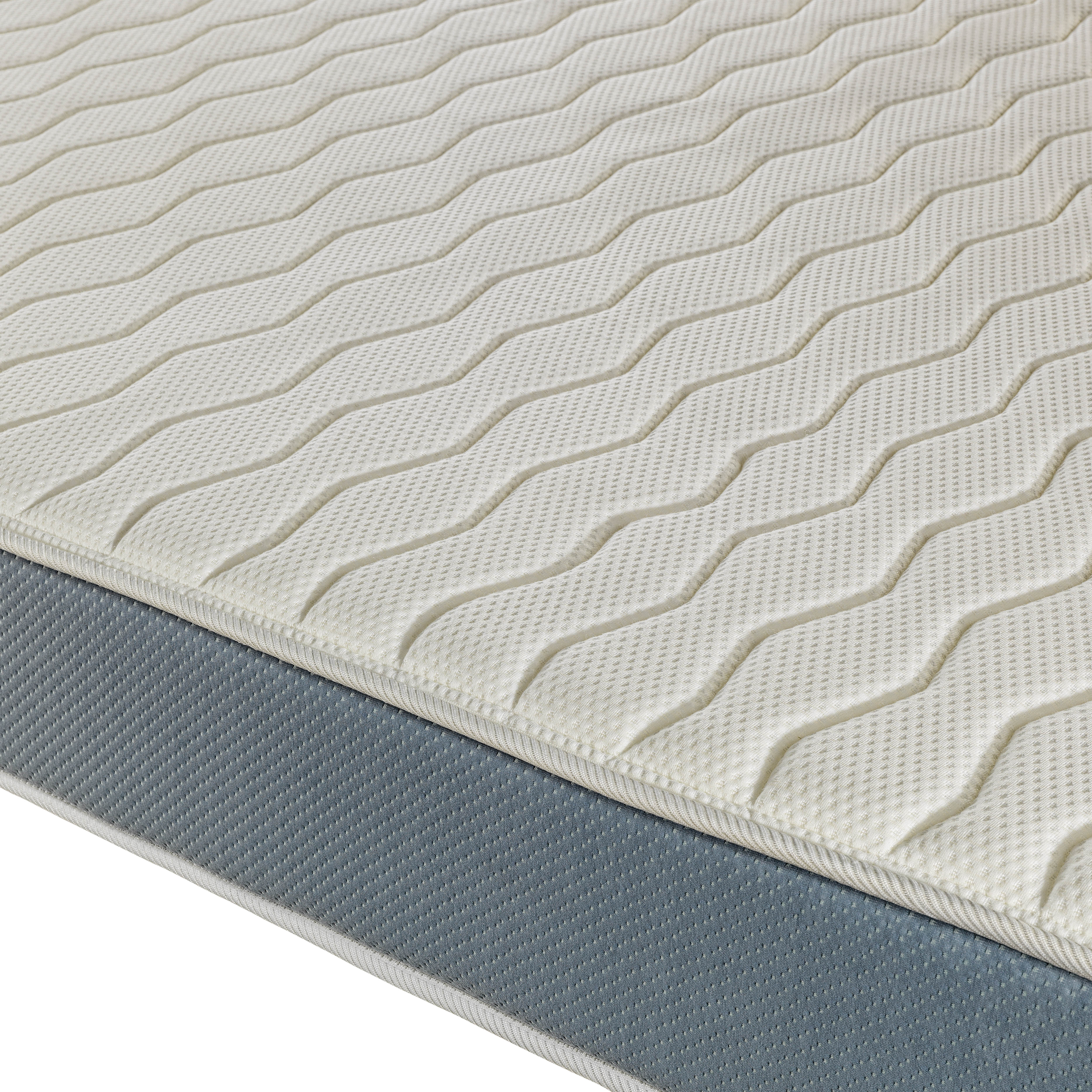 Imagen 4 de Colchón enrollado Feroe de visco y espuma HR - Blanco / Azul Cama 90 x 200 cm Blanco / Azul