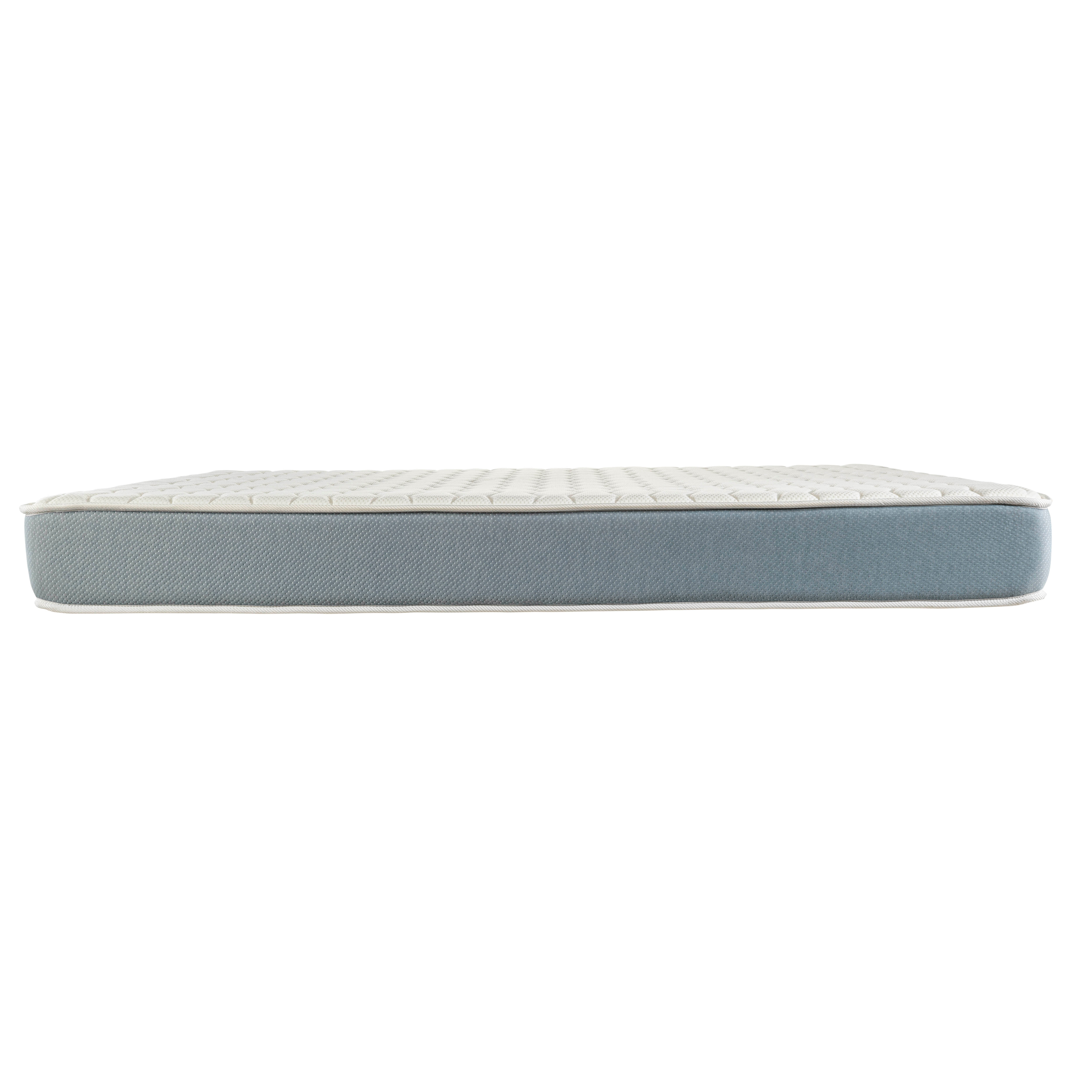 Imagen 5 de Colchón enrollado Feroe de visco y espuma HR - Blanco / Azul Cama 90 x 200 cm Blanco / Azul