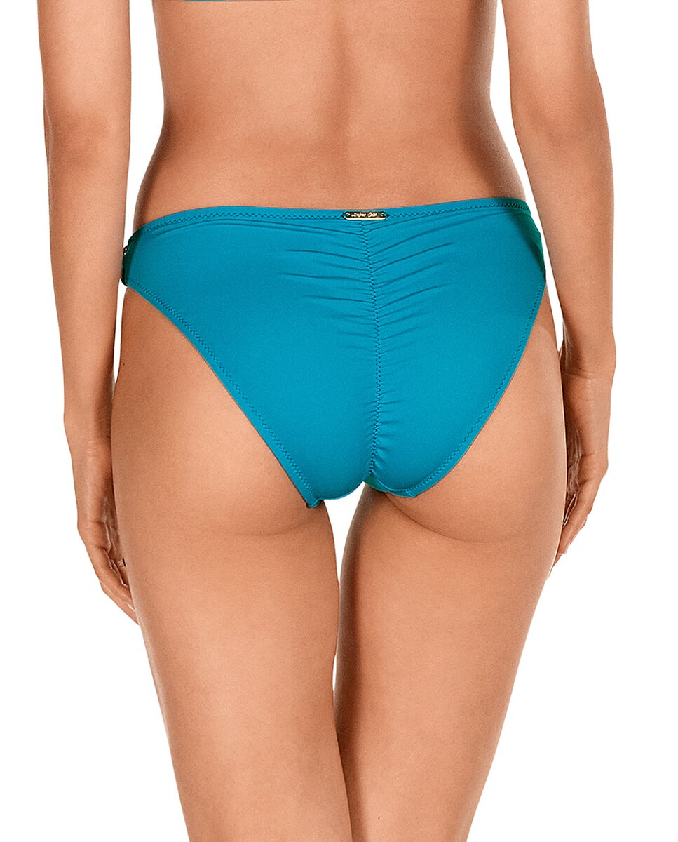 Braga de bikini en color turquesa con adornos dorados · Dolores Cortés