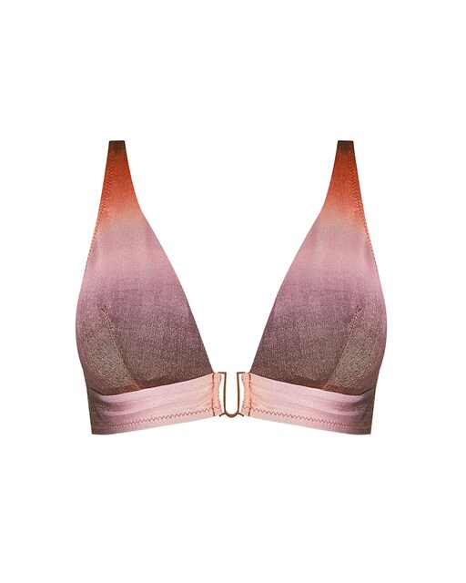 Imagen 0 de Top de bikini halter con estampado degradado de lurex